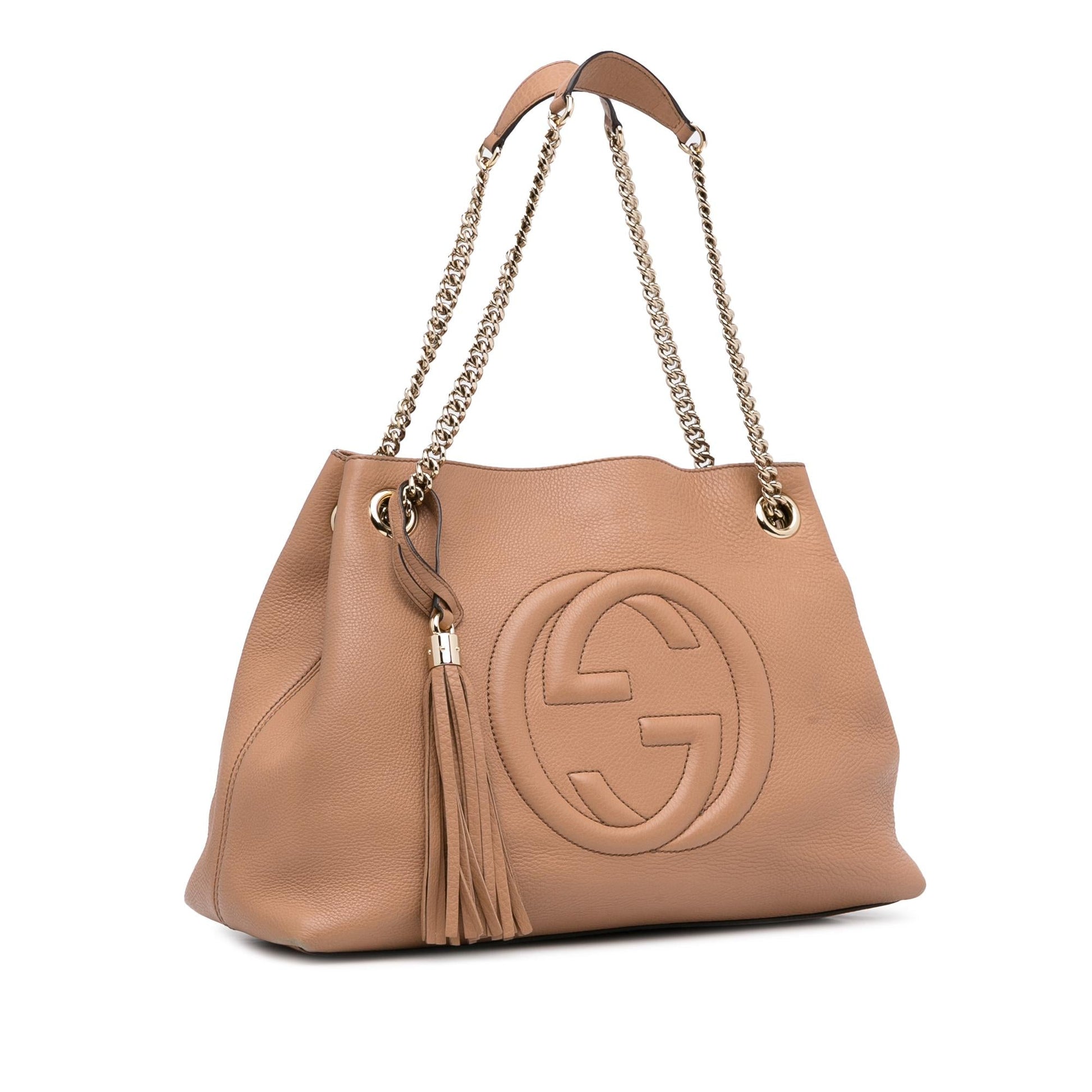 Gucci Soho SHG-e996dt Calf Brown Chain Tote Bag