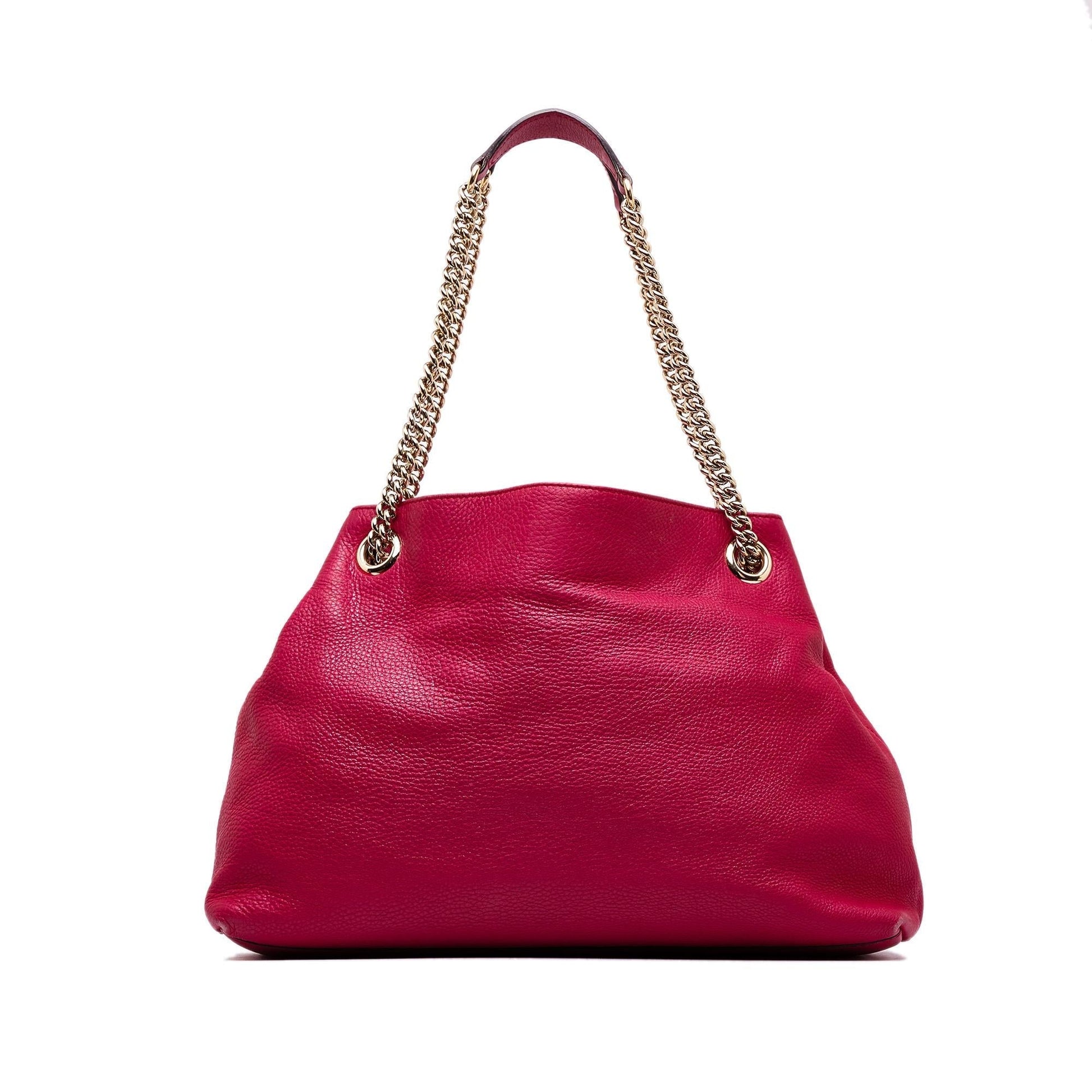 Gucci Soho SHG-ZrEU4v Calf Pink Chain Tote Bag