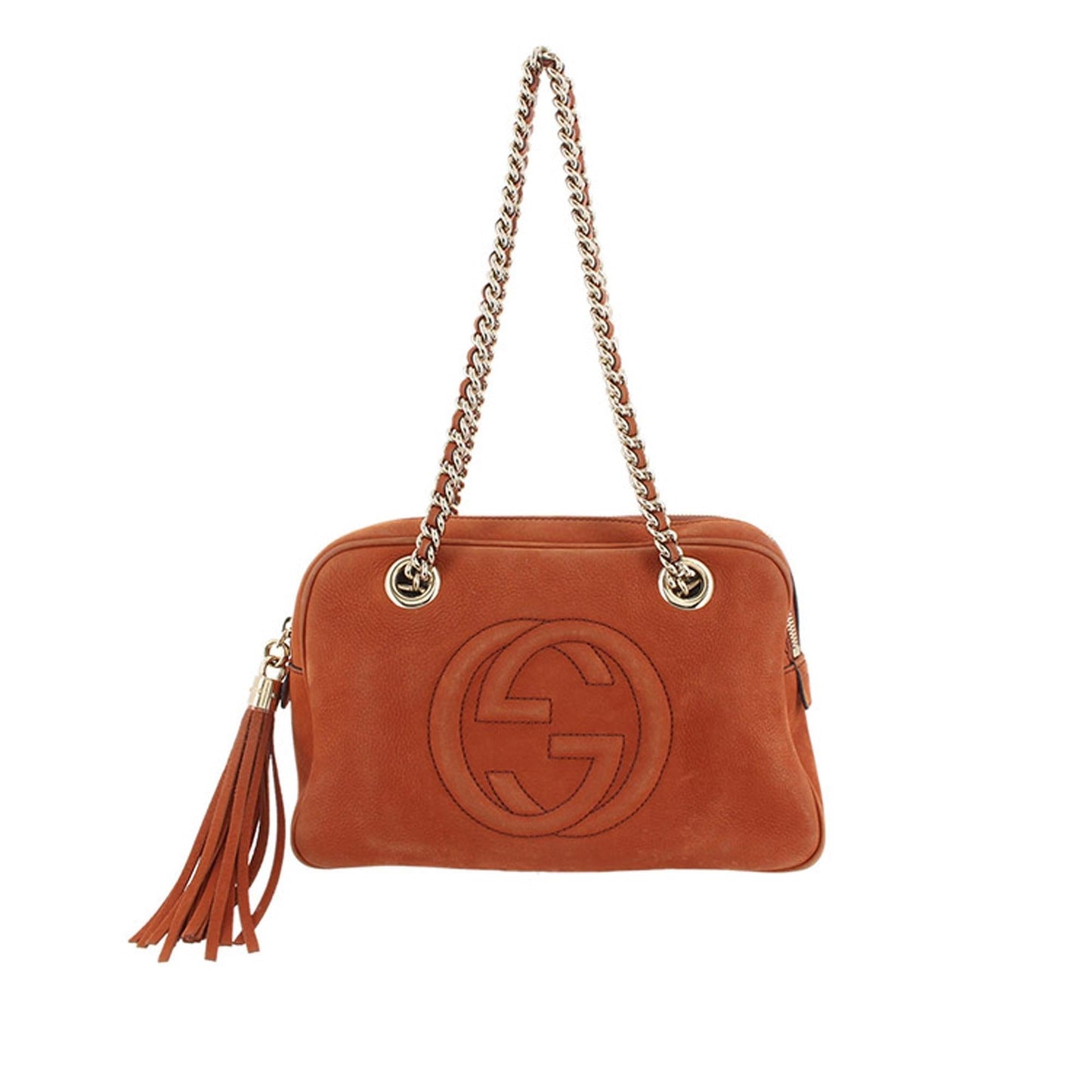 Gucci Soho SHG-WK61Bx Calf Orange Chain Shoulder Bag