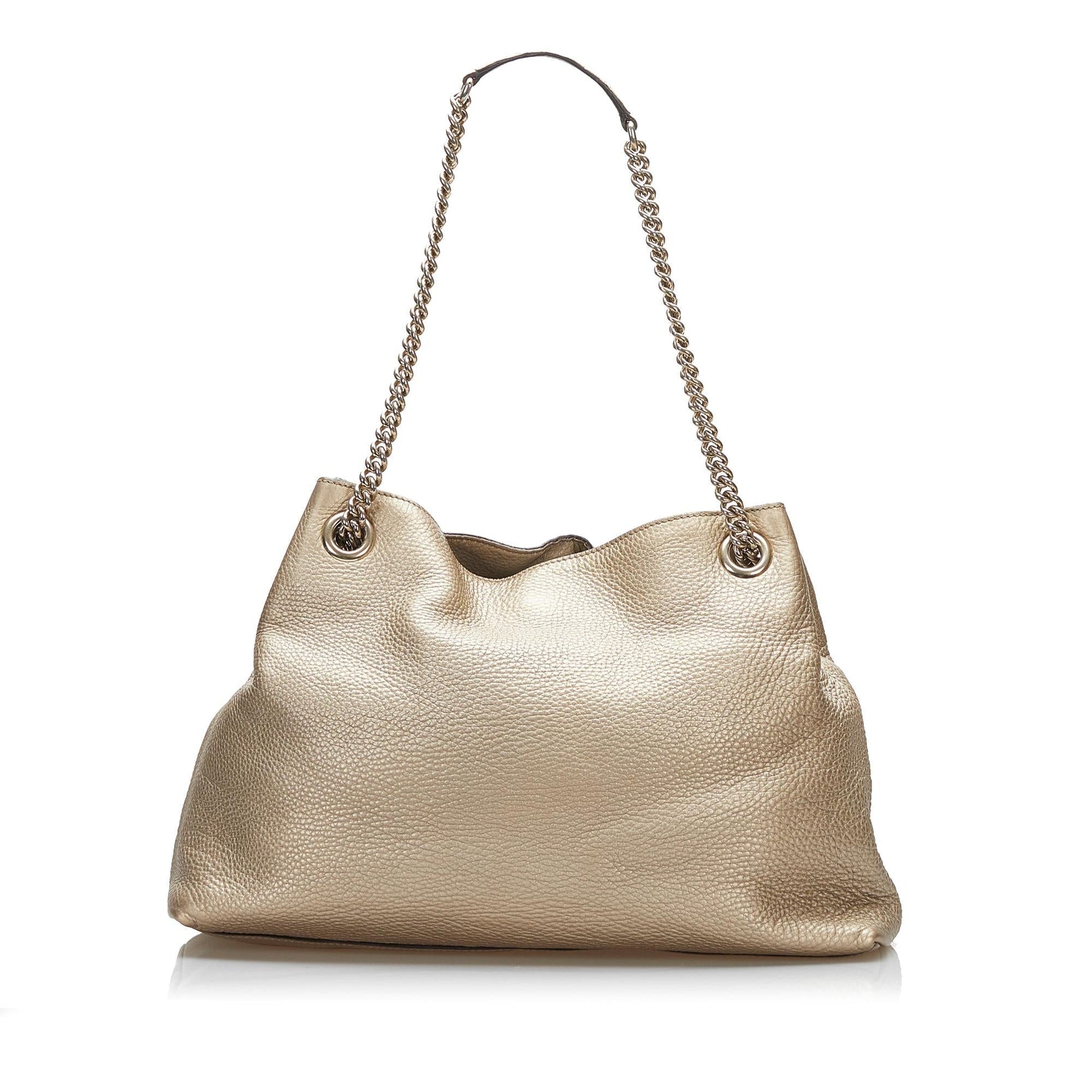 Gucci Soho SHG-yW04Lh Calf Gold Chain Tote Bag
