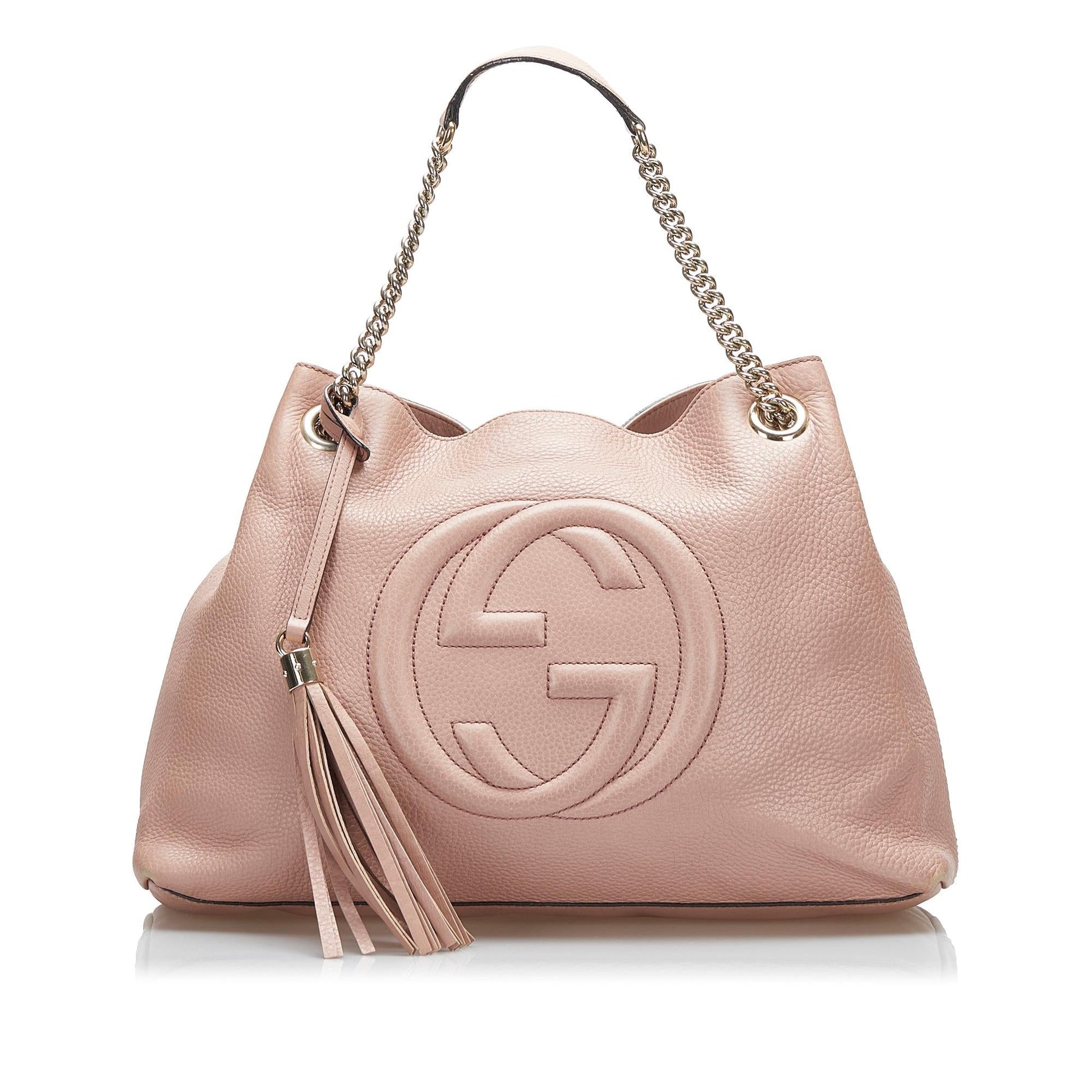 Gucci Soho SHG-X5Le0A Calf Pink Chain Tote Bag