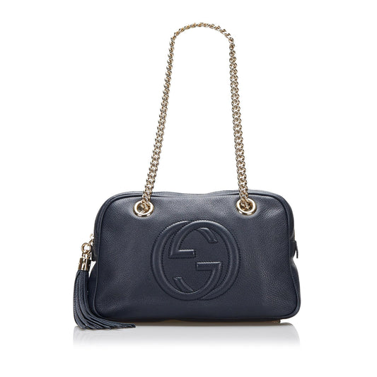Gucci Soho SHG-G6ykYF Calf Black Chain Shoulder Bag