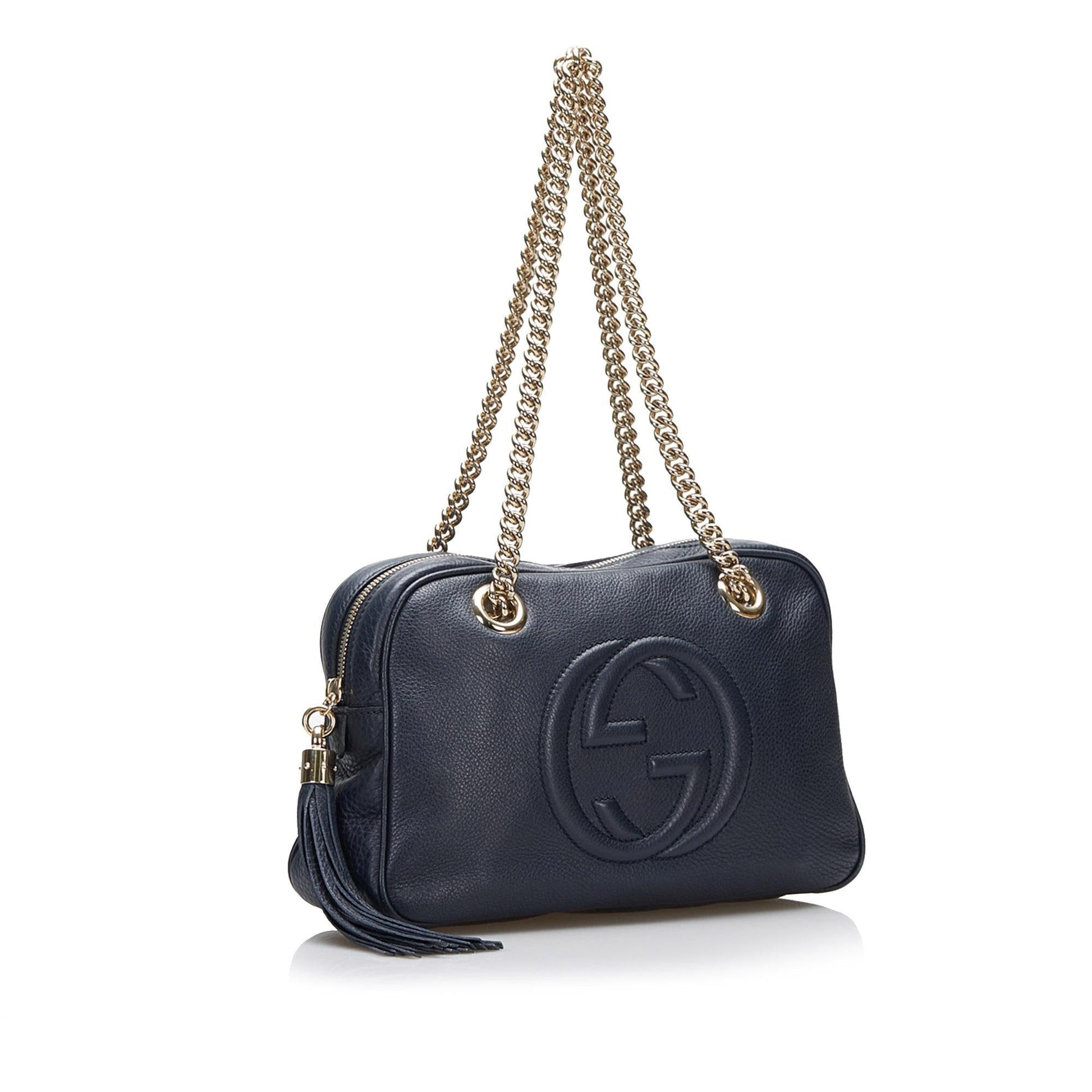 Gucci Soho SHG-G6ykYF Calf Black Chain Shoulder Bag