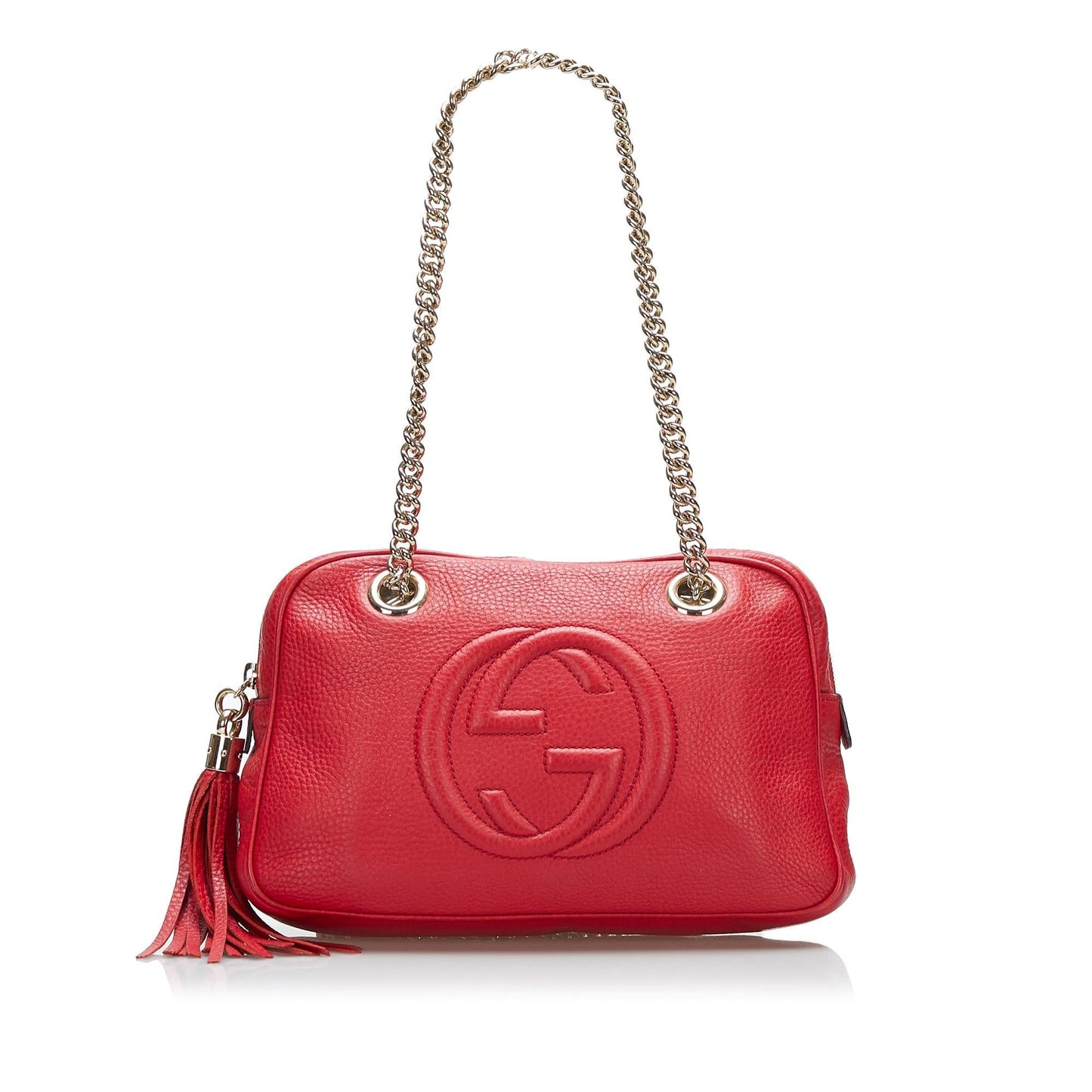 Gucci Soho SHG-4wGEYP Calf Red Chain Shoulder Bag