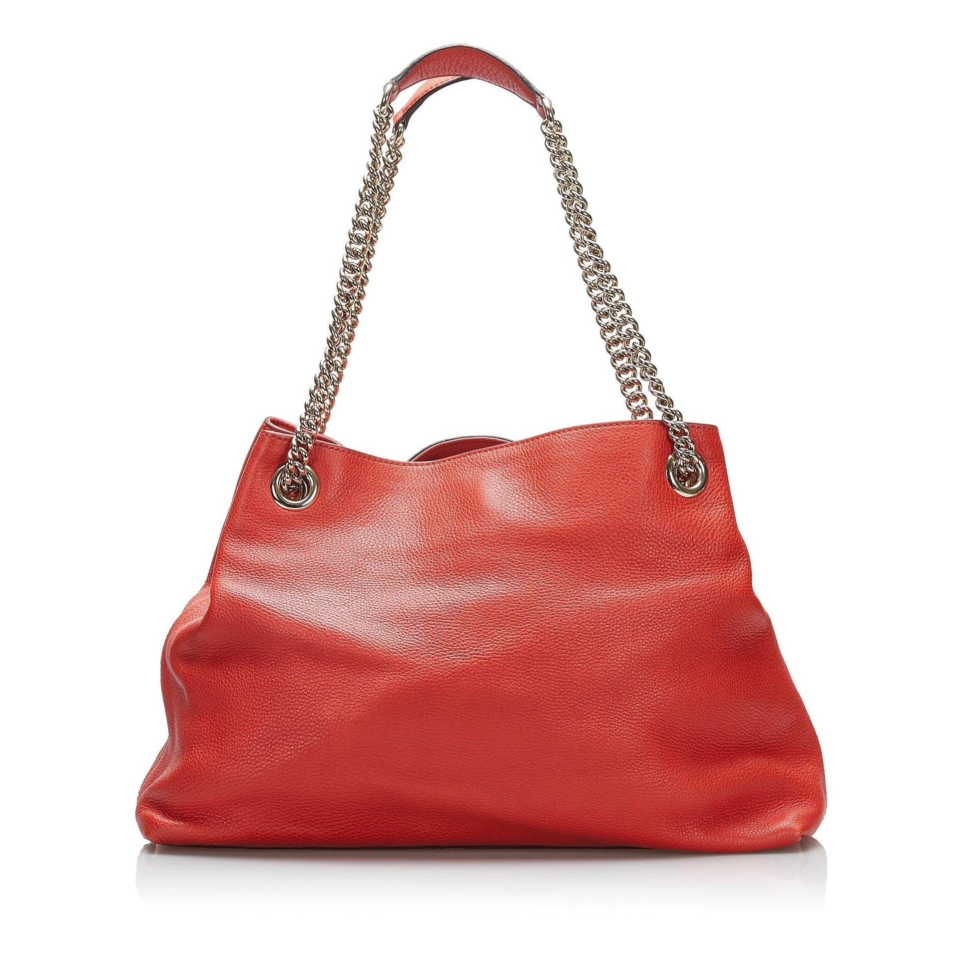 Gucci Soho SHG-kVCDMw Calf Red Chain Tote Bag