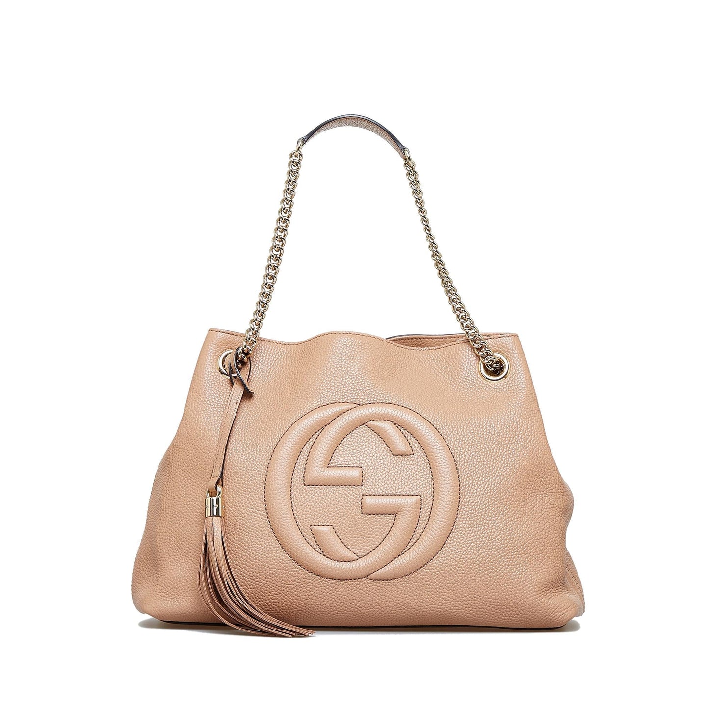 Gucci Soho SHG-2O1yVN Calf Brown Chain Tote Bag