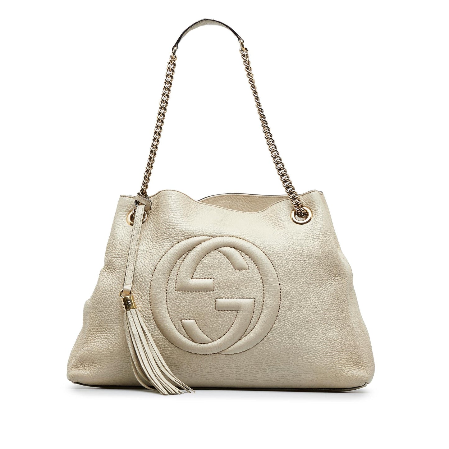 Gucci Soho SHG-UpYeXp Calf White Chain Shoulder Bag