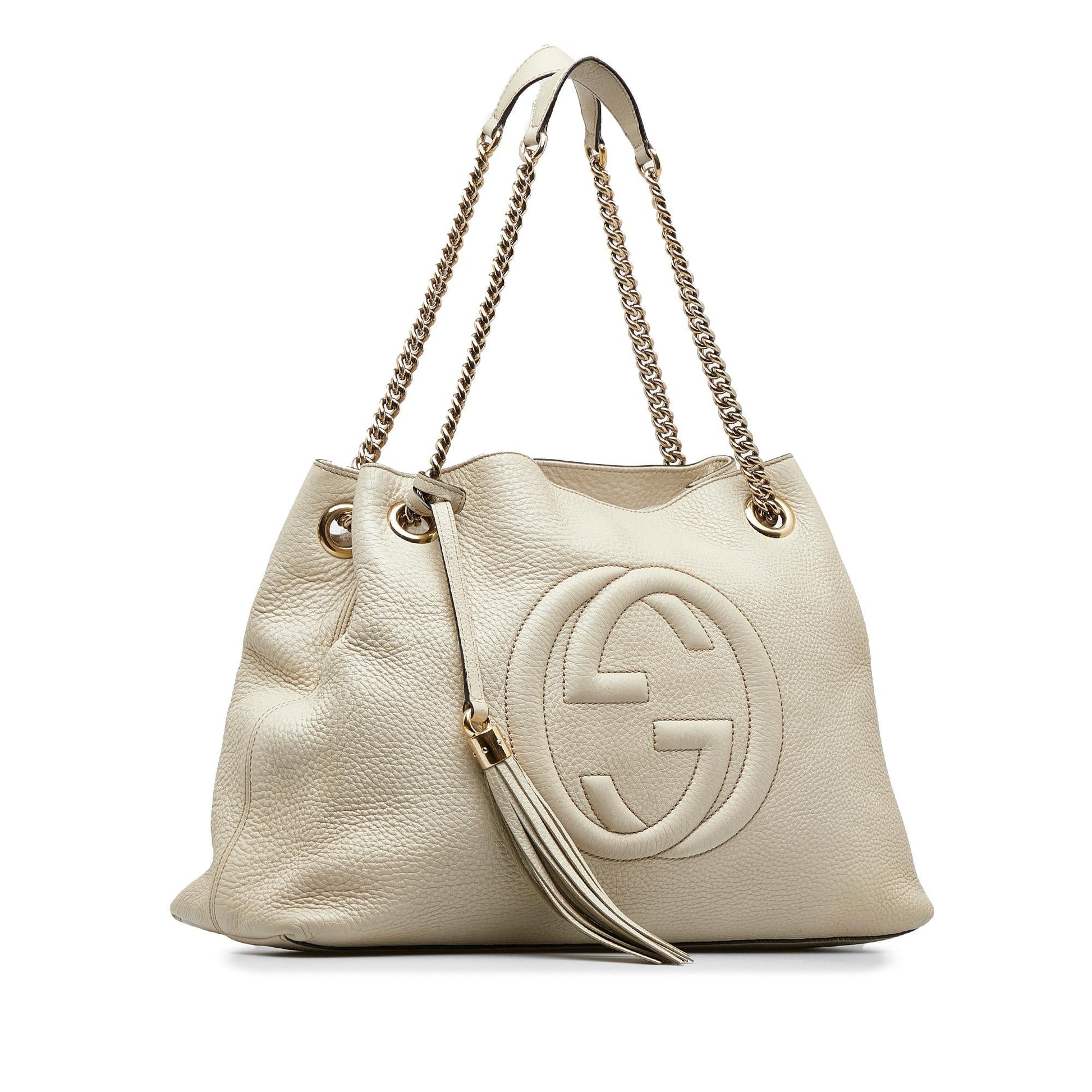 Gucci Soho SHG-UpYeXp Calf White Chain Shoulder Bag