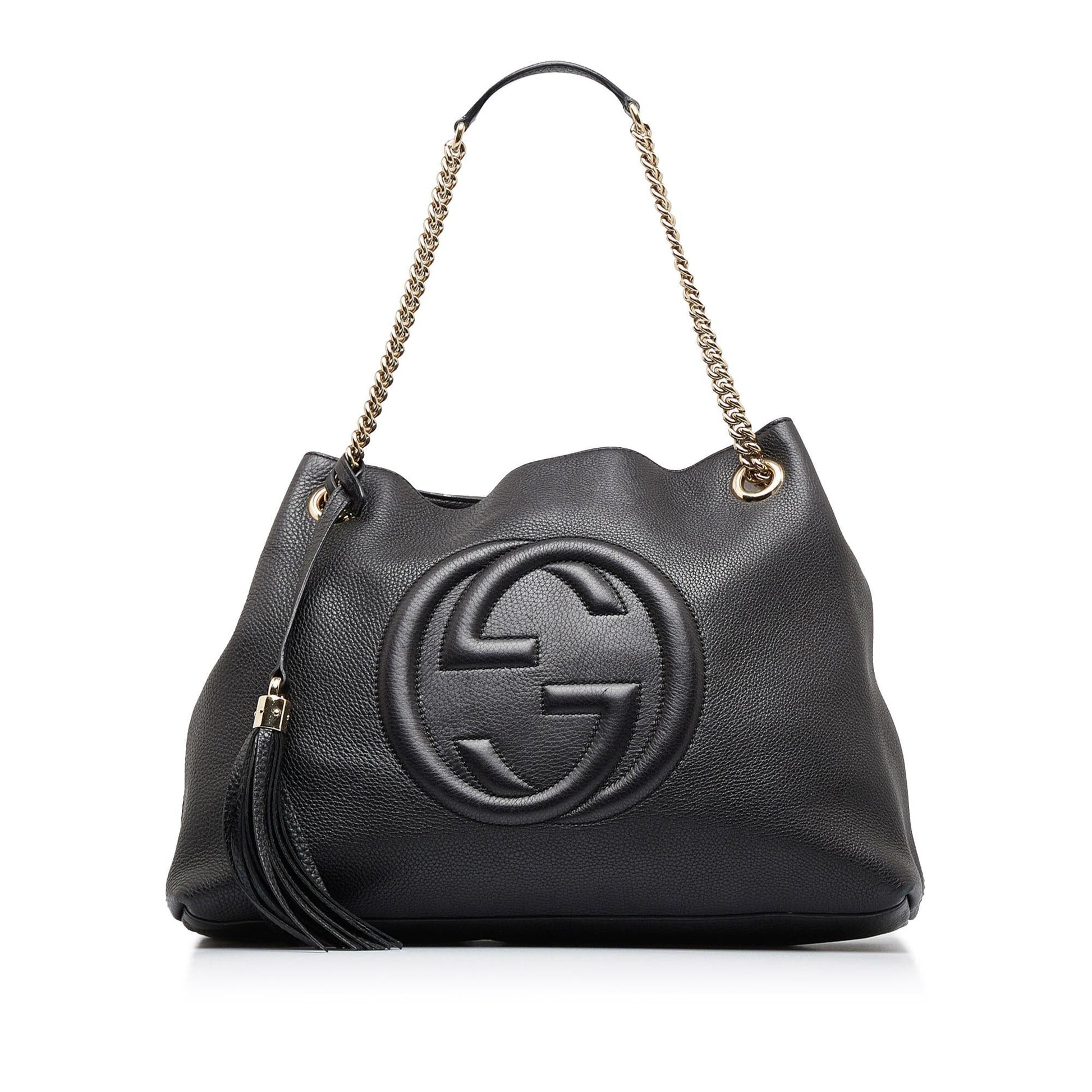 Gucci Soho SHG-0ALEX5 Calf Black Chain Tote Bag
