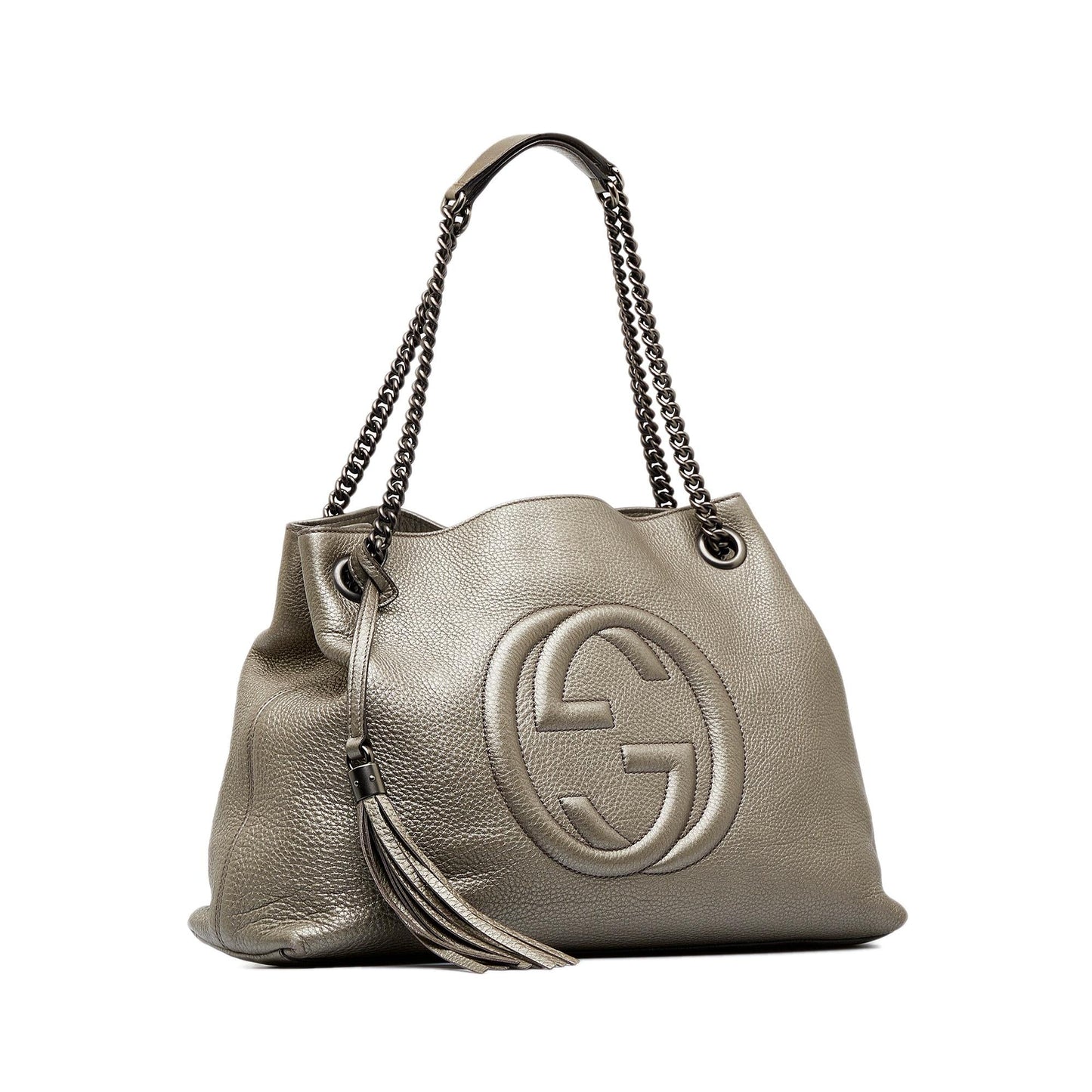 Gucci Soho SHG-ZmCwNr Calf Grey Chain Tote Bag