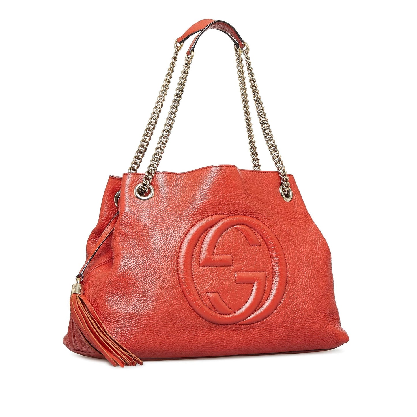 Gucci Soho SHG-bPjKBE Calf Orange Chain Tote Bag