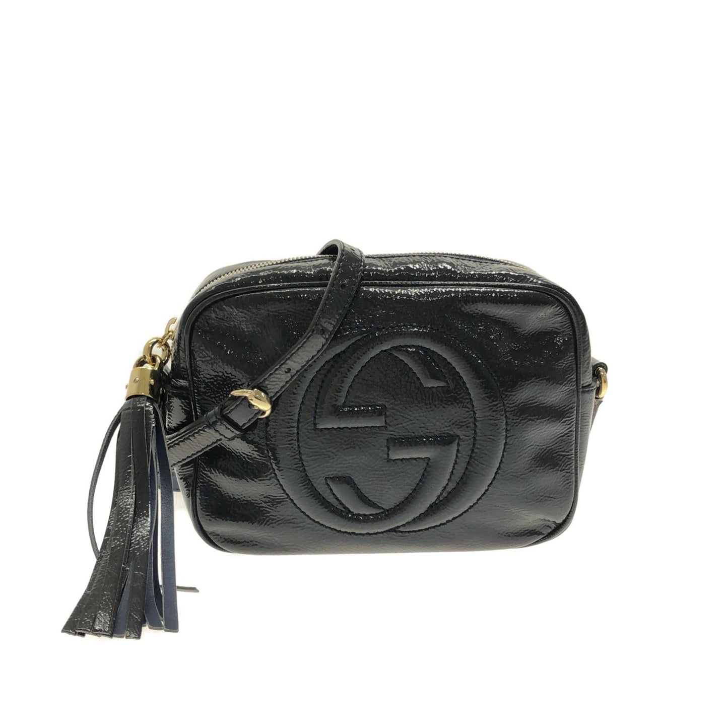 Gucci Soho Disco SHG-yvLohB Leather Patent Black Crossbody Bag