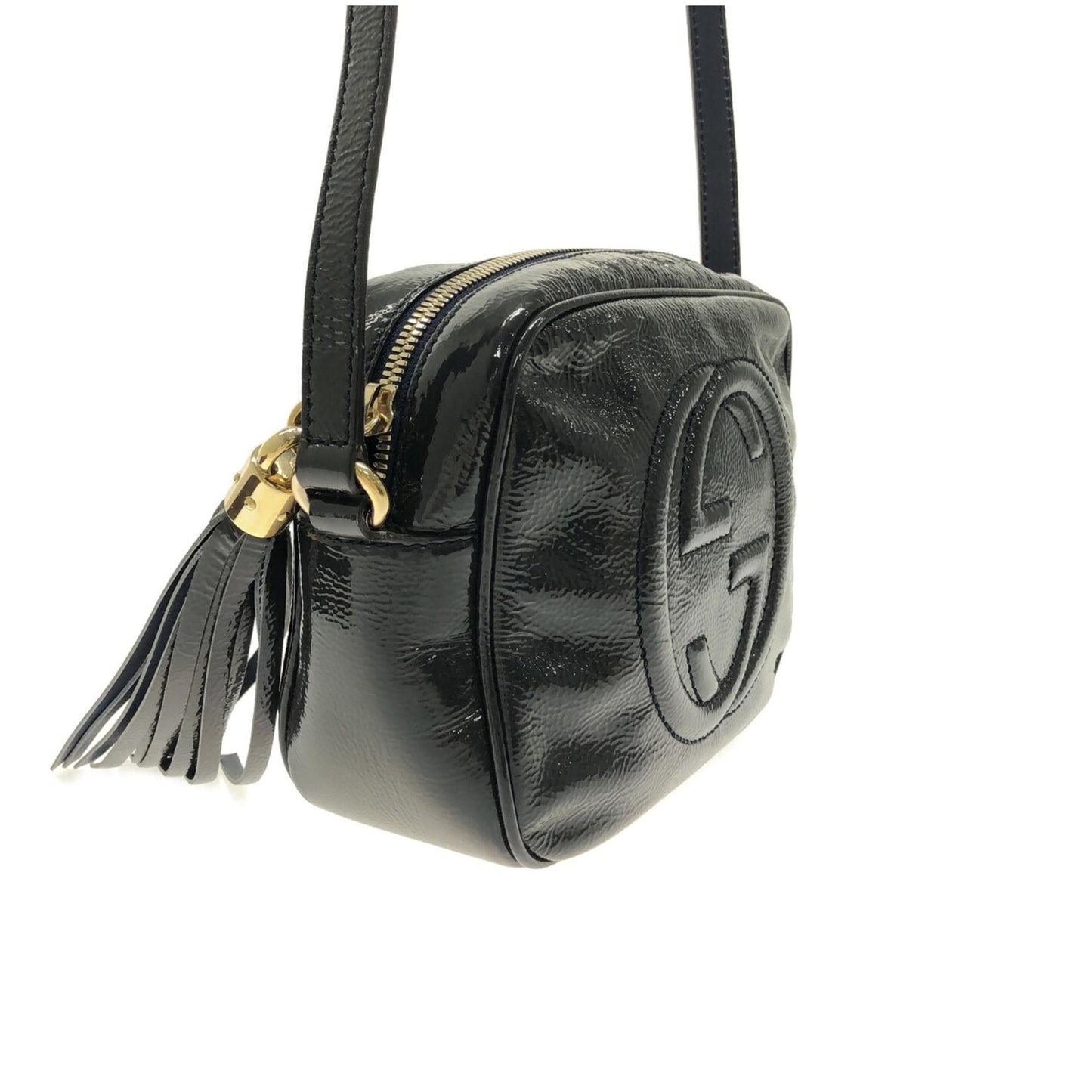 Gucci Soho Disco SHG-yvLohB Leather Patent Black Crossbody Bag