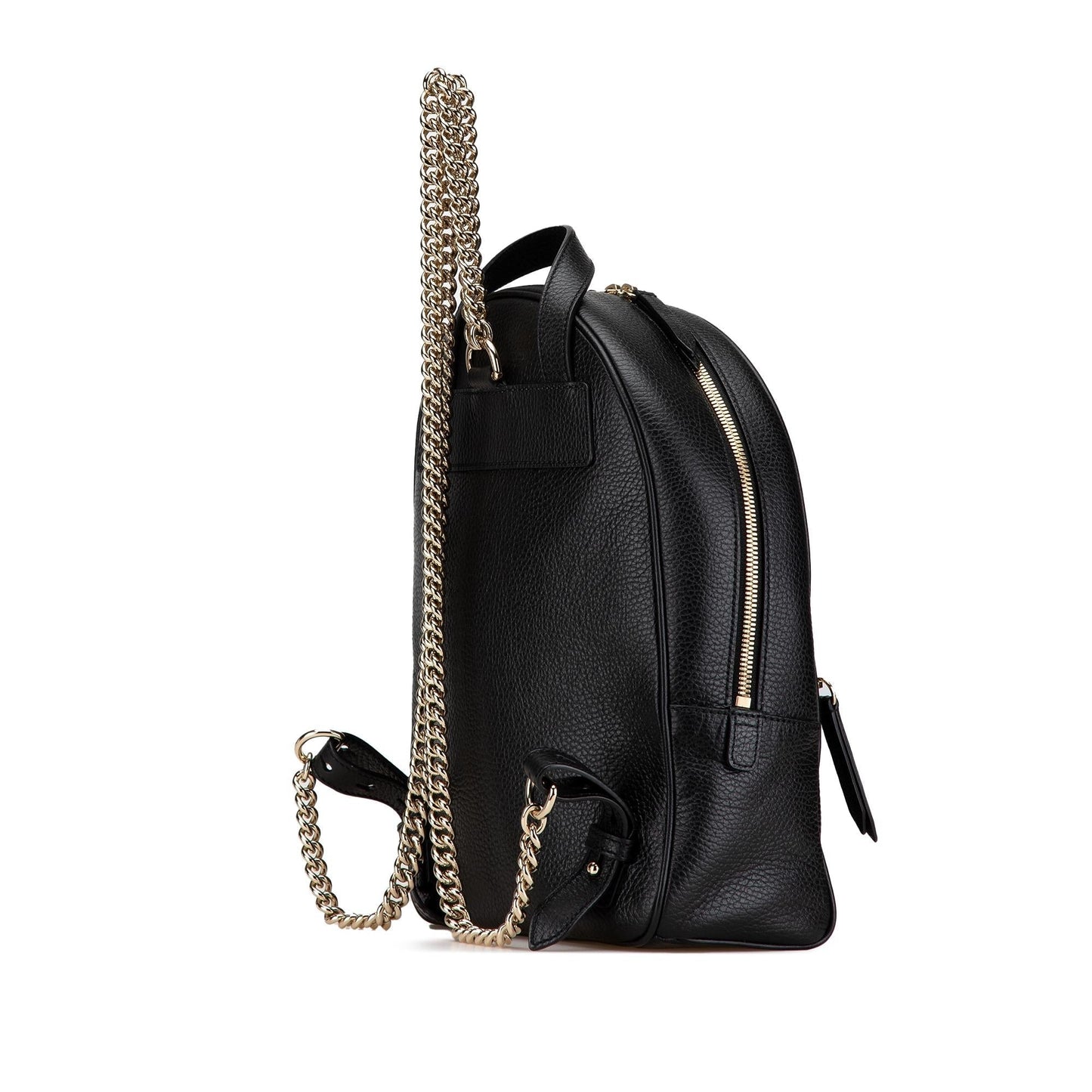 Gucci Soho Backpack Leather Calf Black Chain Backpack 1