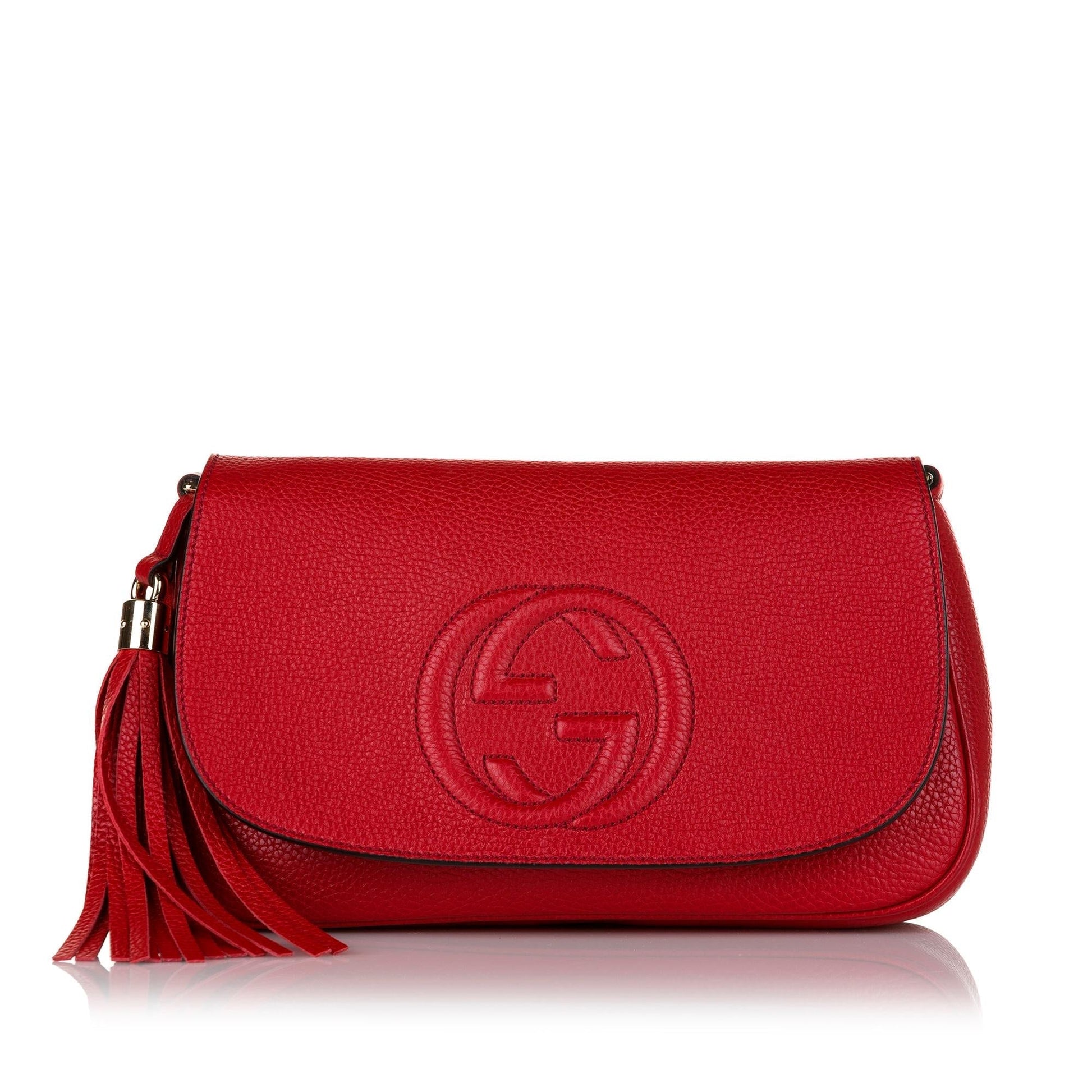Gucci Soho SHG Leather Calf Red Crossbody Bag Bag Shg