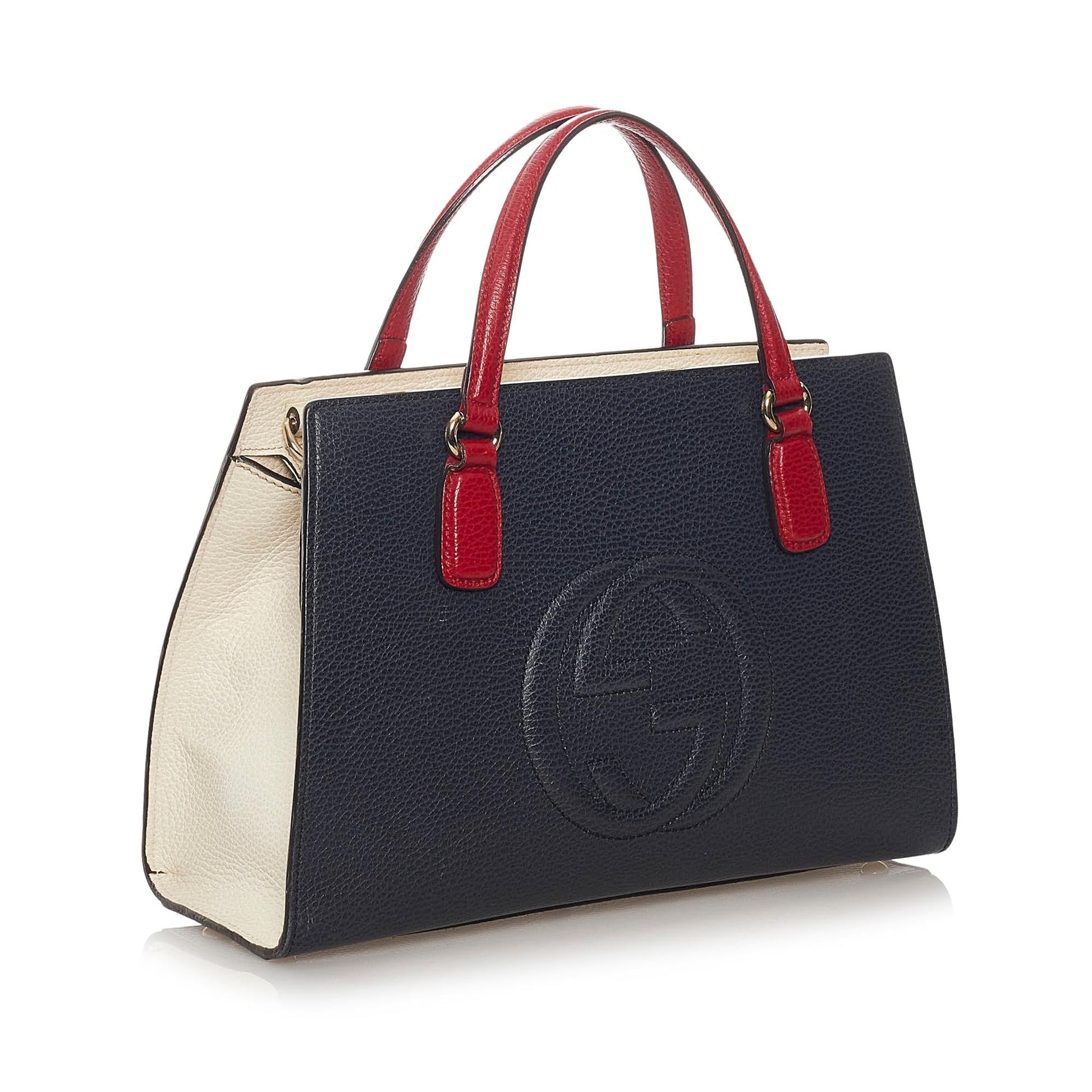 Gucci Soho SHG Leather Calf Black Red Satchel Bag