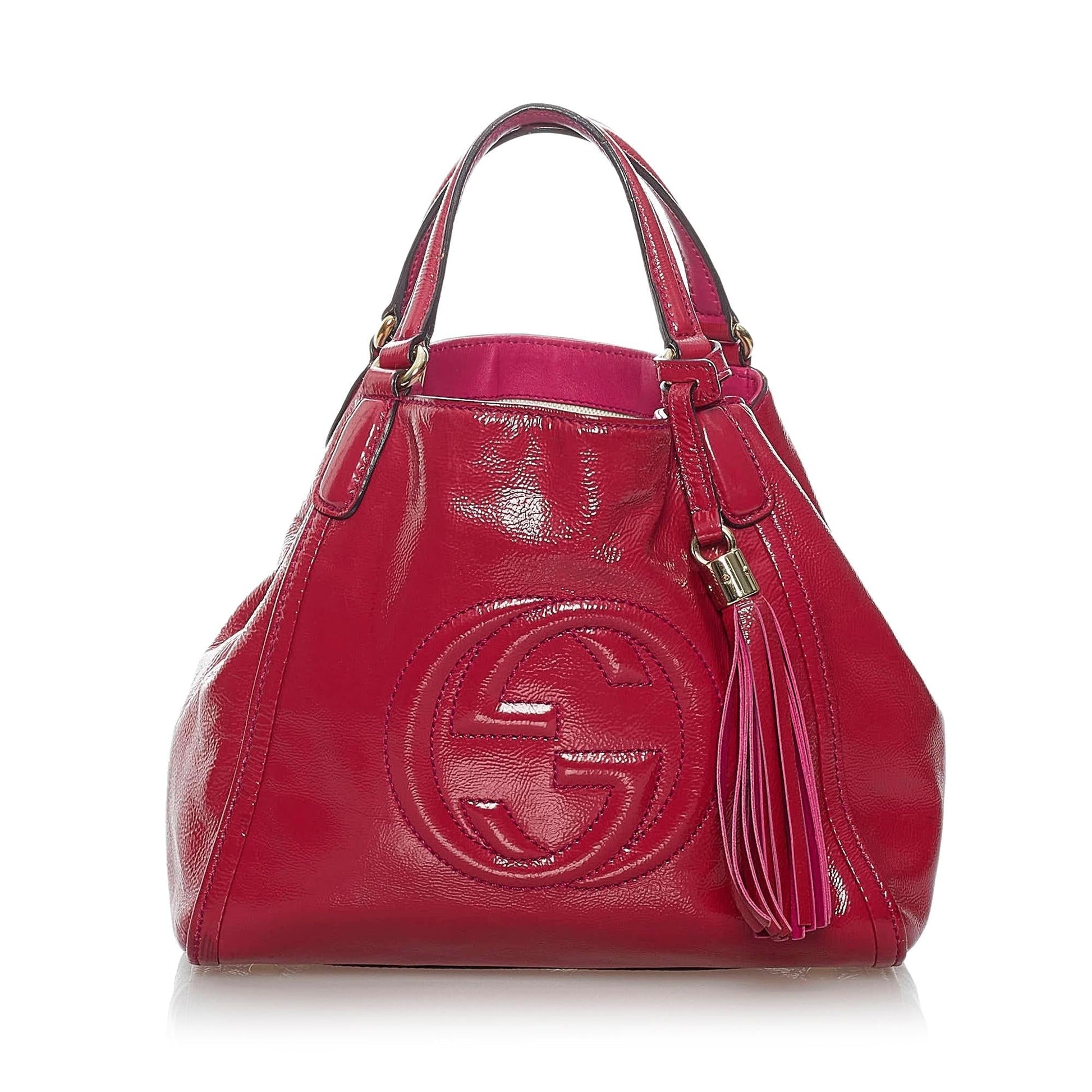 Gucci Soho SHG Leather Patent Pink Satchel Bag Satchel Shg