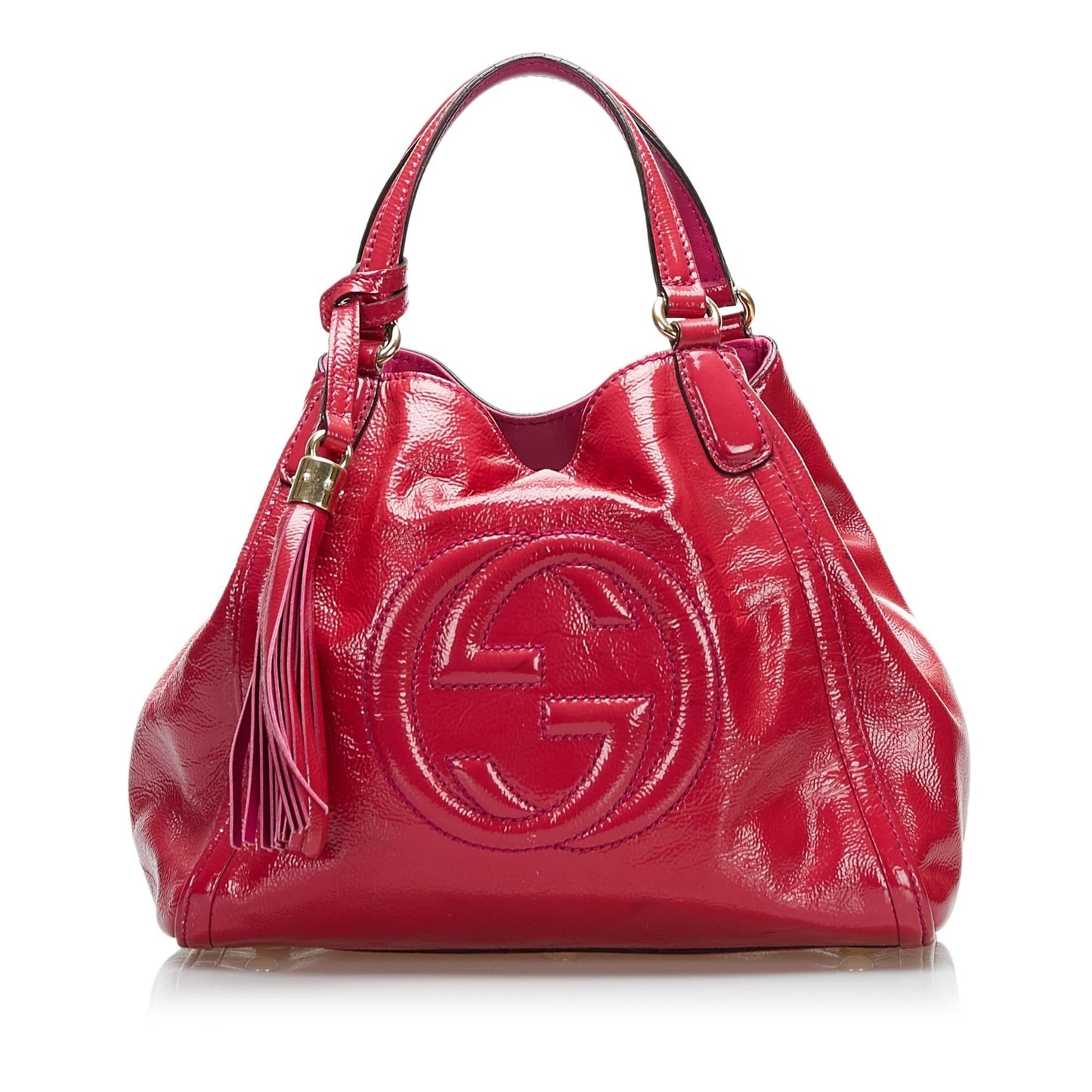 Gucci Soho SHG Leather Patent Pink Satchel Bag