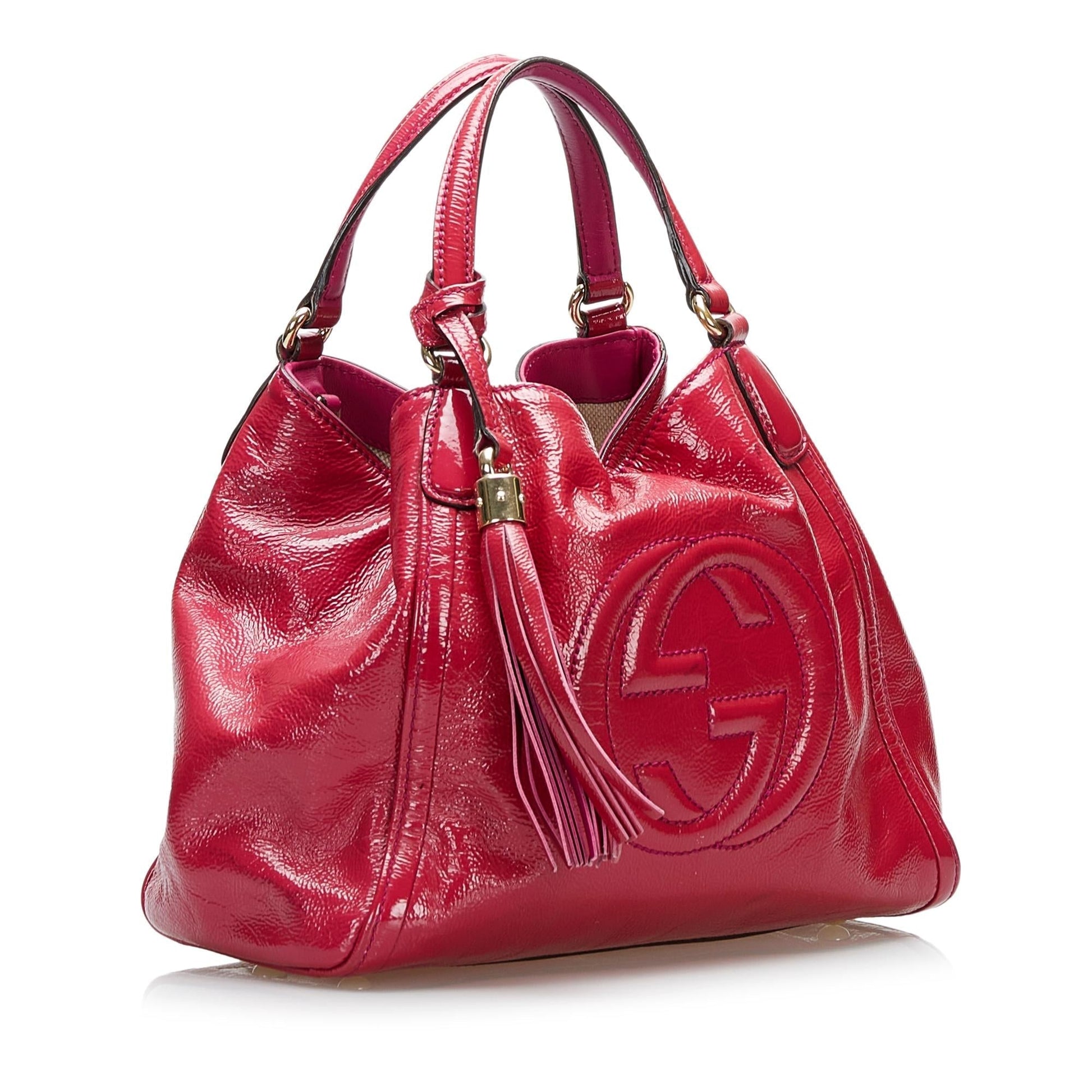 Gucci Soho SHG Leather Patent Pink Satchel Bag