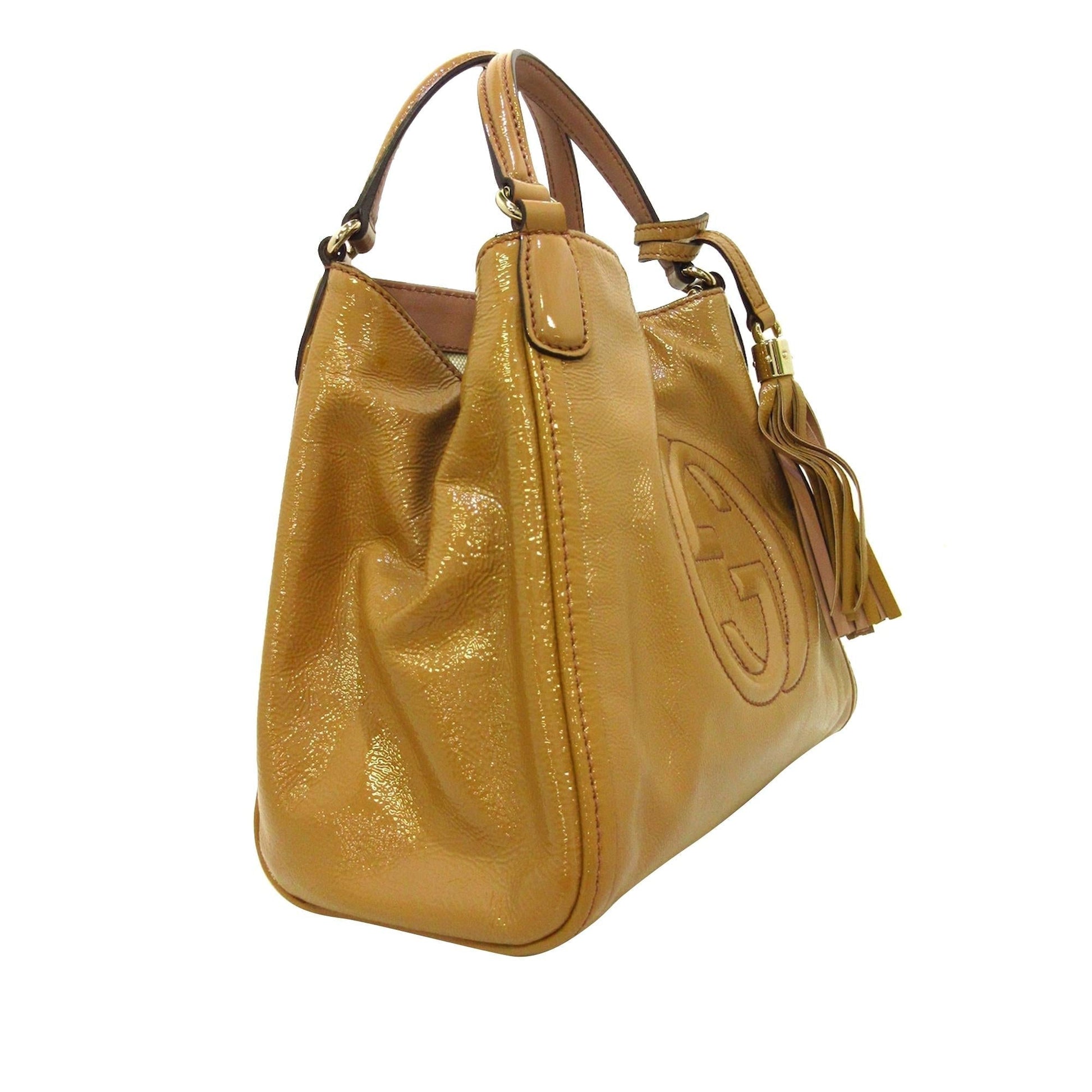 Gucci Soho SHG Leather Patent Brown Satchel Bag Satchel Shg
