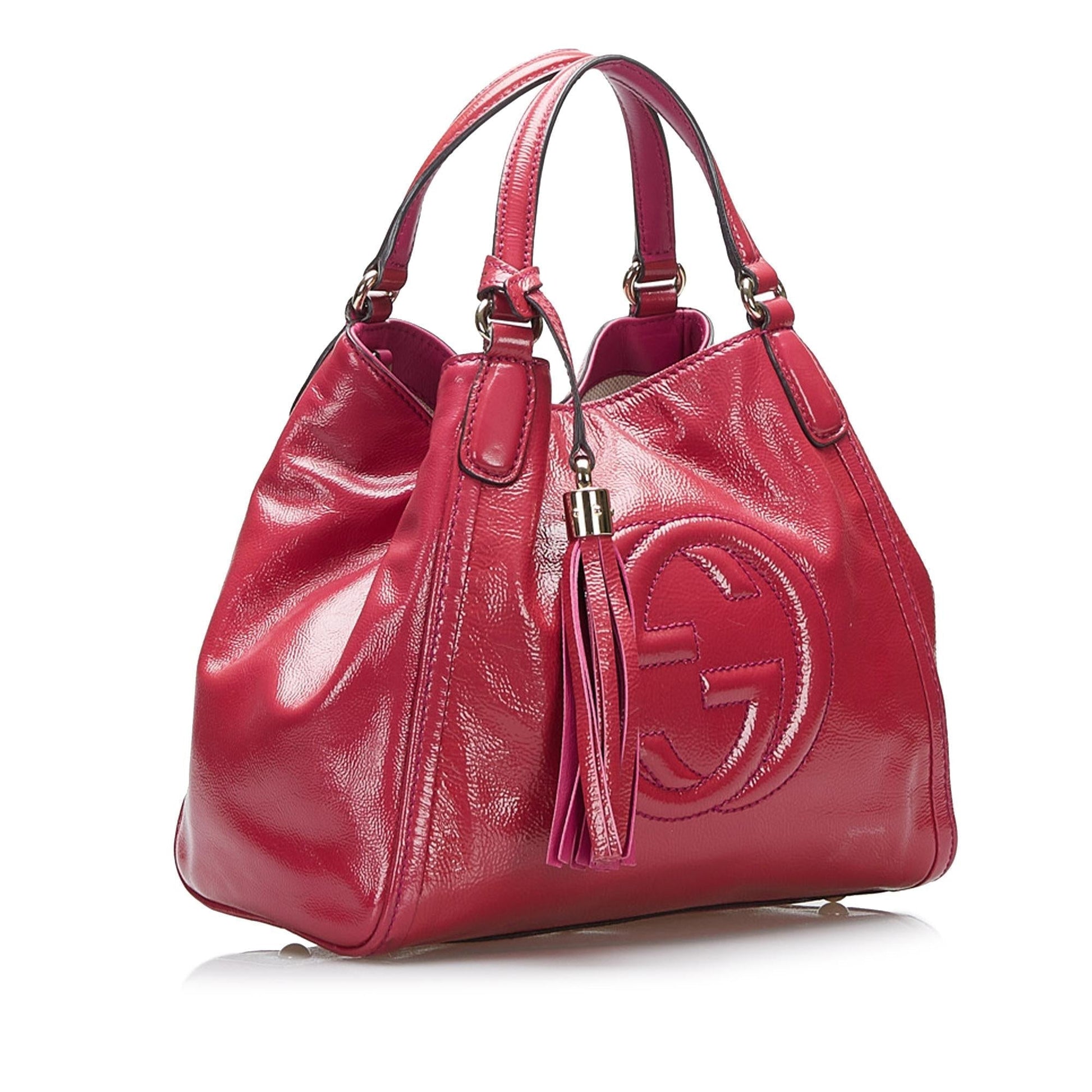 Gucci Soho SHG-VqP1mv Leather Patent Red Satchel Bag