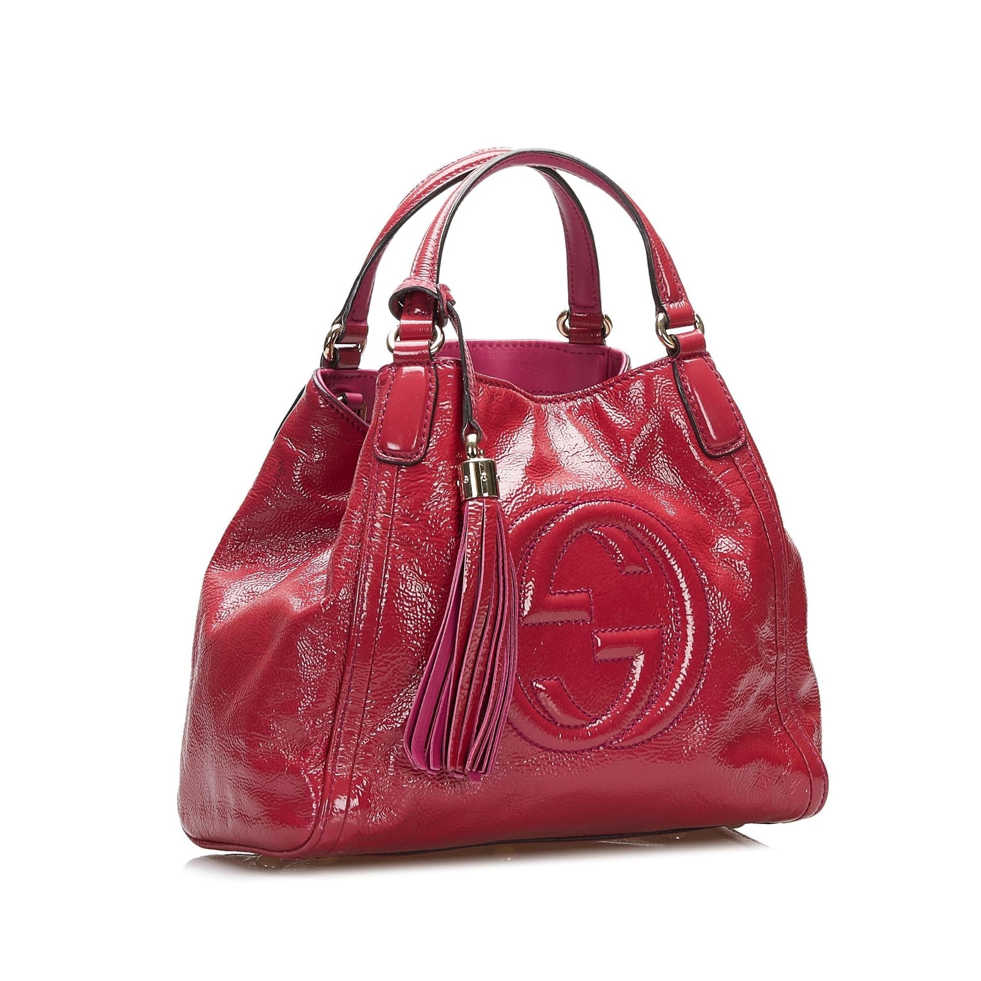 Gucci Soho SHG-o9YYd4 Leather Patent Red Satchel Bag