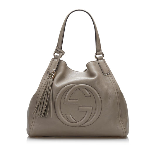 Gucci Soho SHG-SaKrir Calf Grey Tote Bag