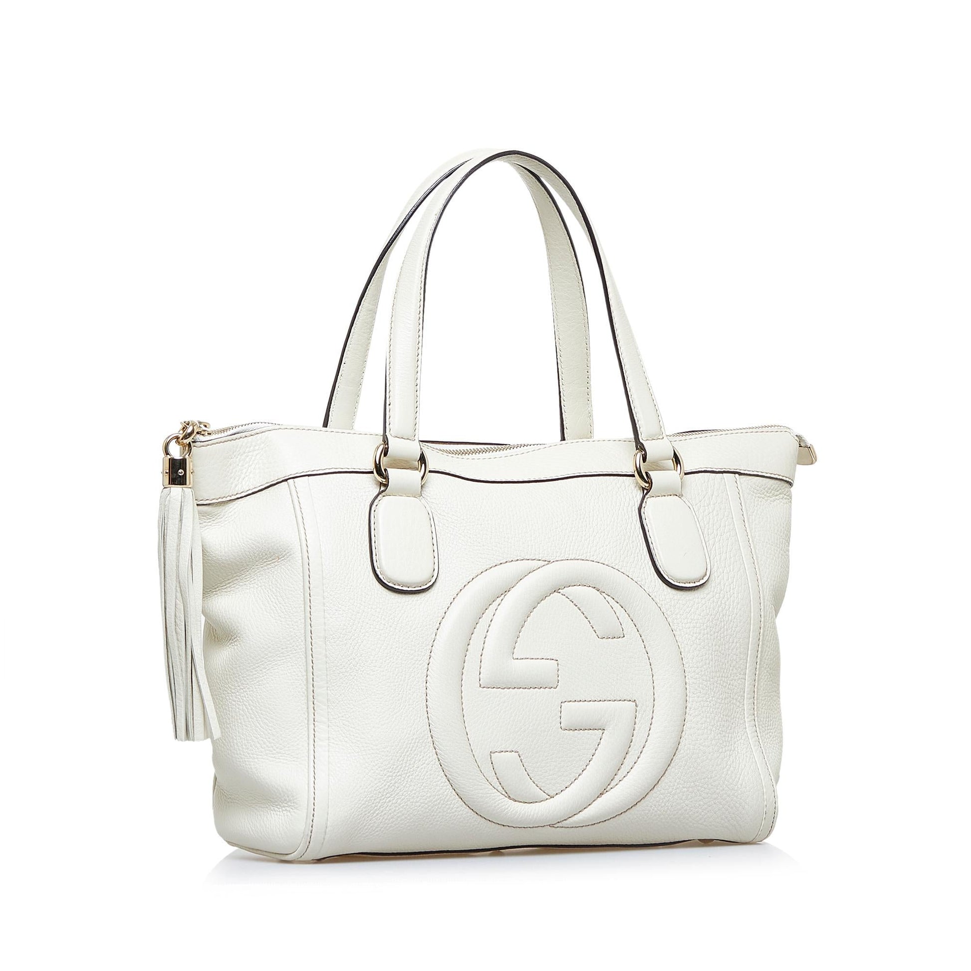 Gucci Soho SHG-b0jBug Calf White Tote Bag