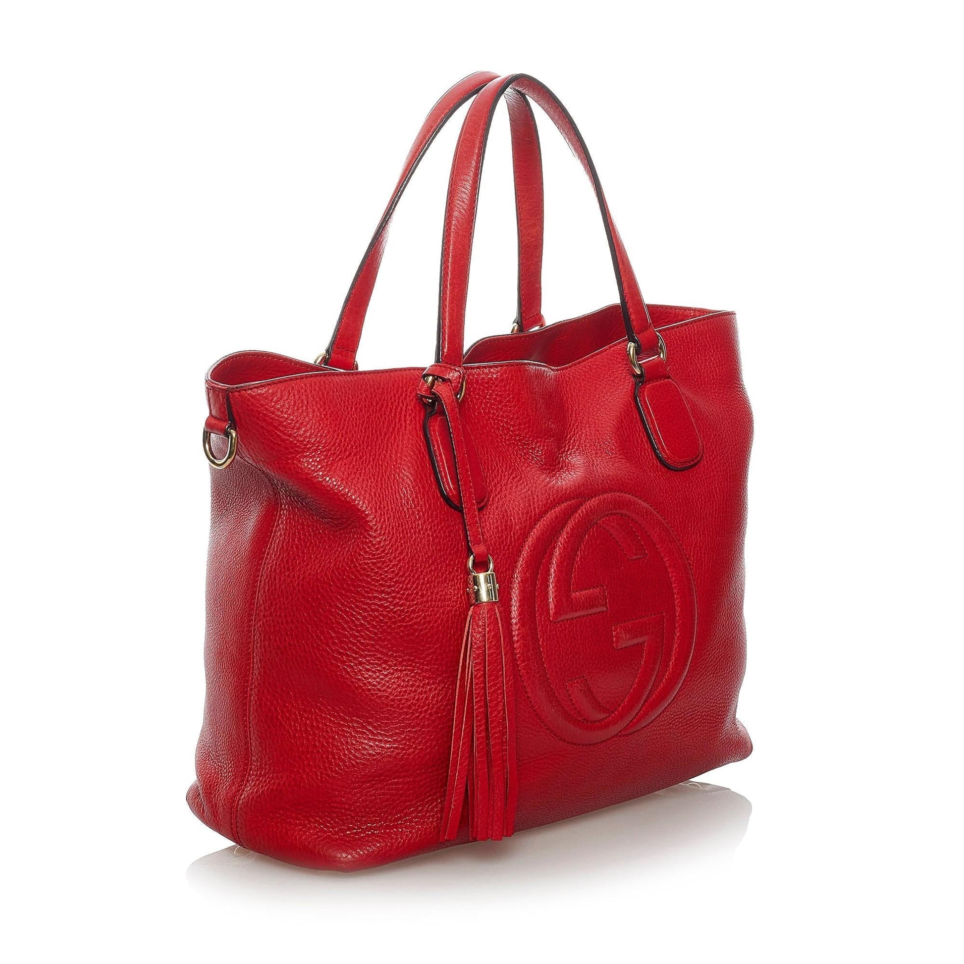 Gucci Soho Working SHG Leather Calf Red Tote Bag