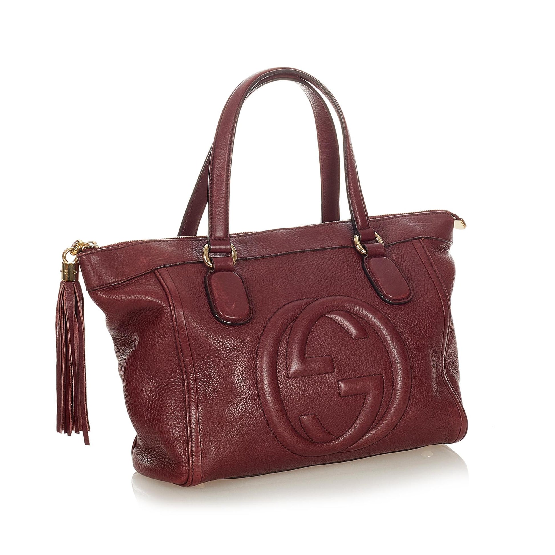 Gucci Soho Working SHG Leather Calf Brown Tote Bag Bag Shg