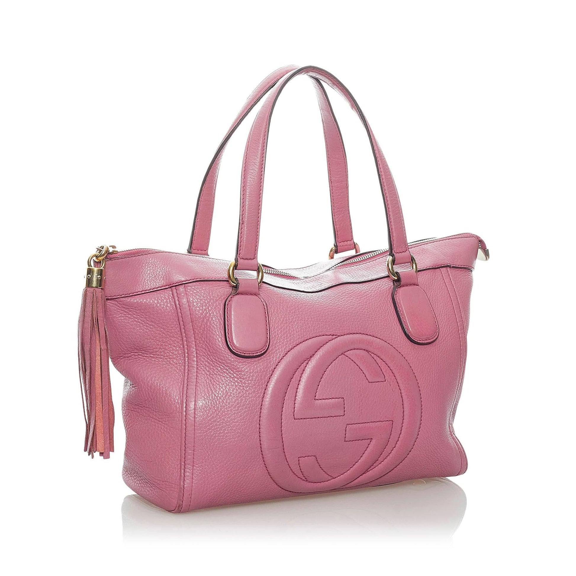 Gucci Soho Working SHG Leather Calf Pink Tote Bag