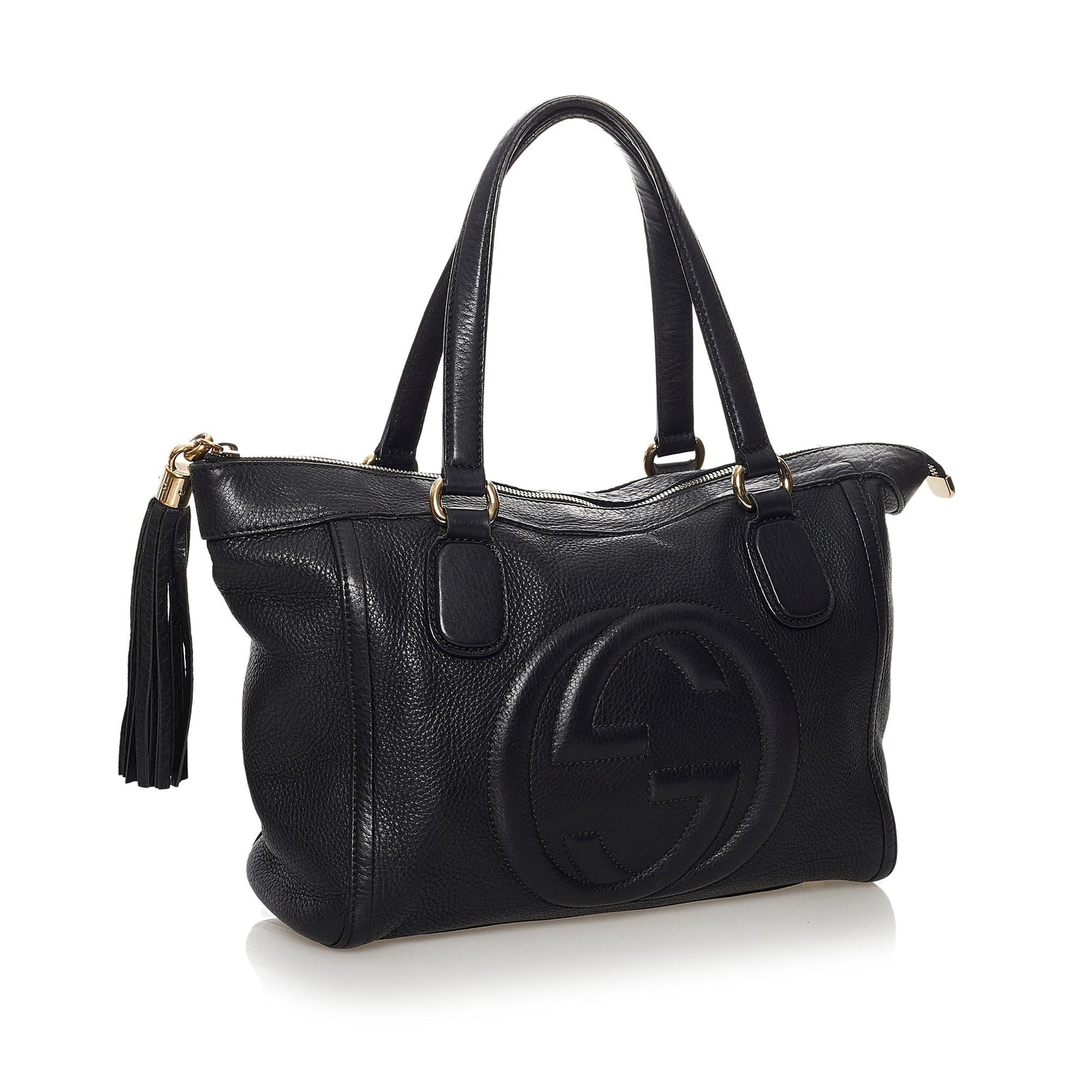 Gucci Soho Working SHG Leather Calf Black Tote Bag
