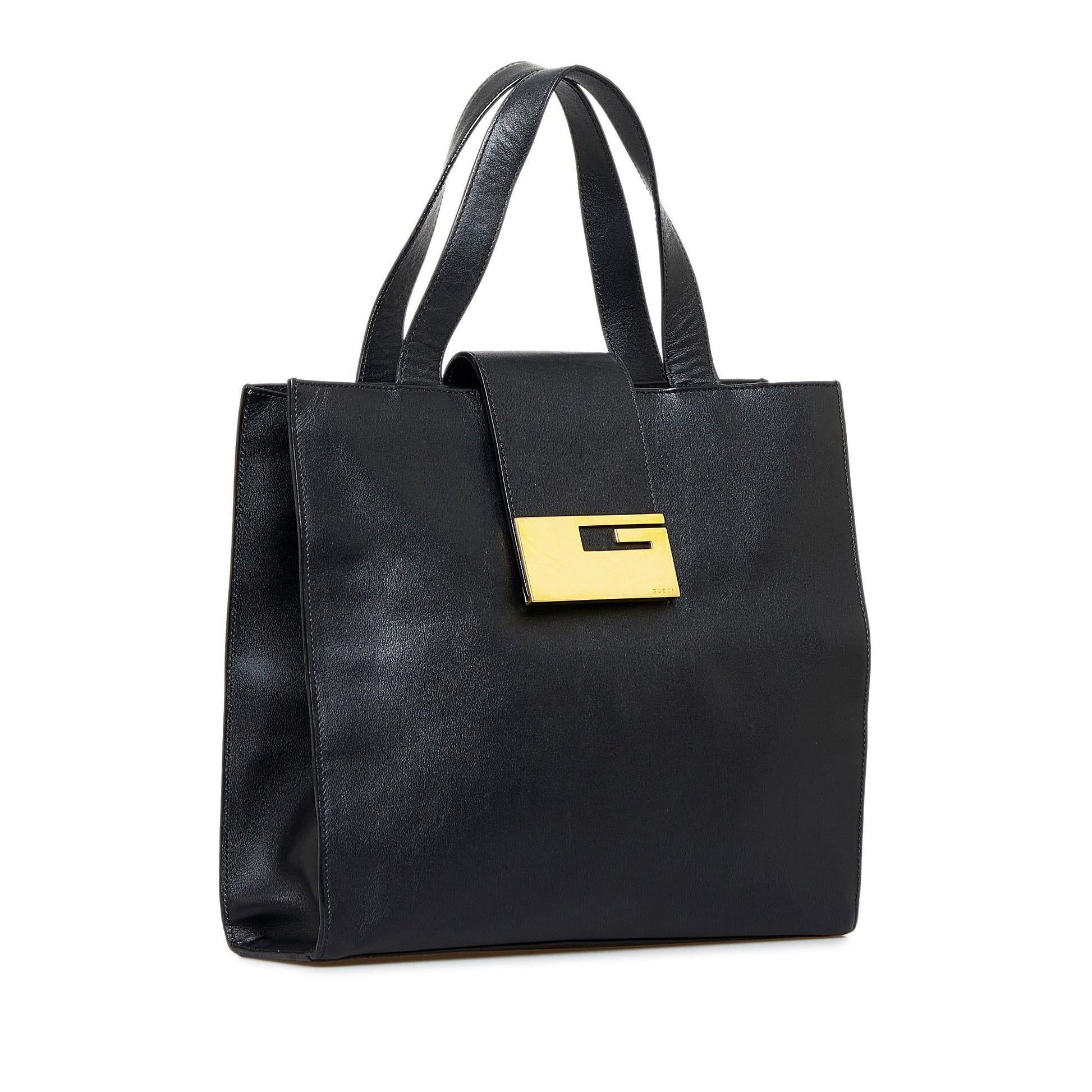Gucci Square G SHG-qhhdJe Calf Black Satchel Bag