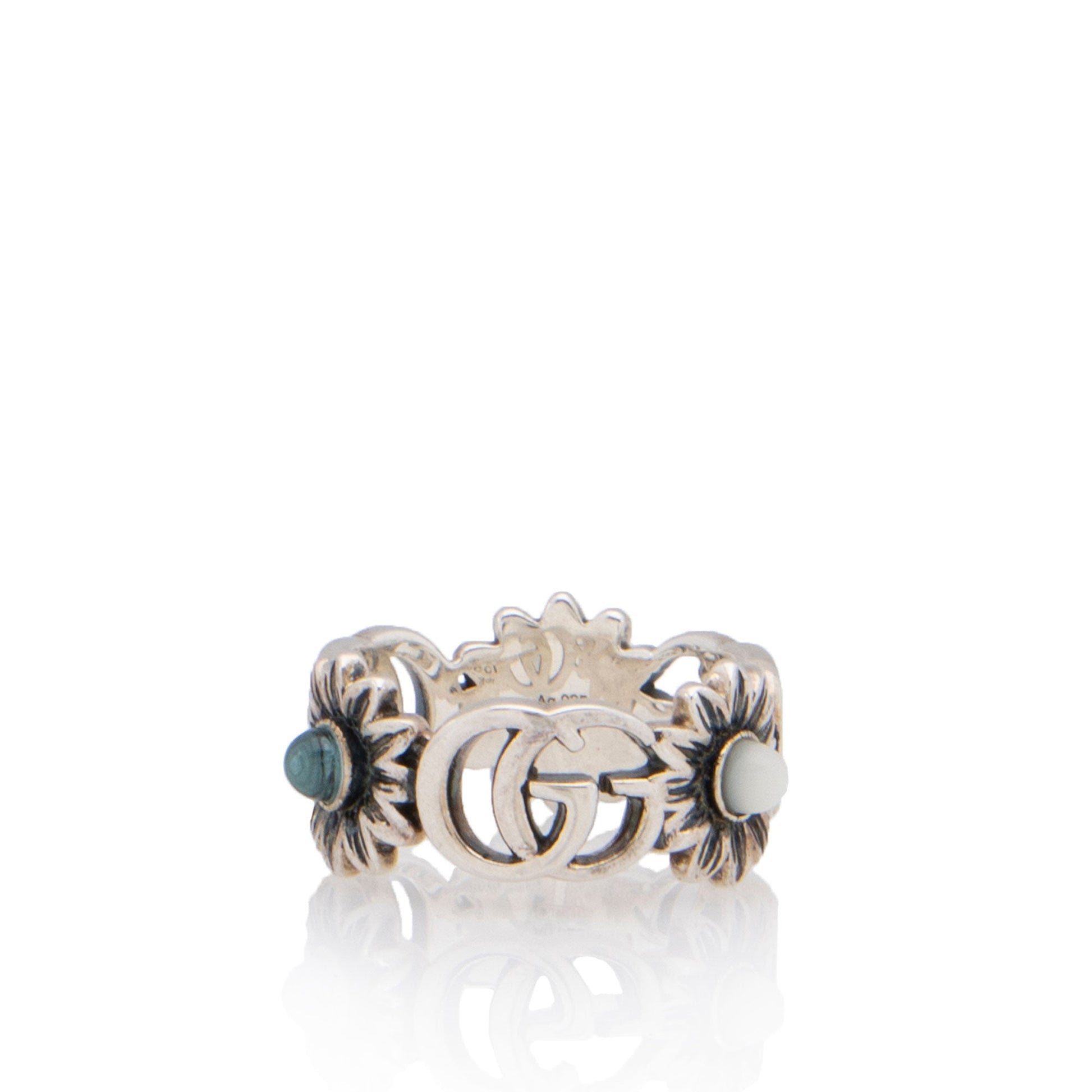 Gucci Sterling Mother Of Pearl Marmont Ring Size Silver Jewelry