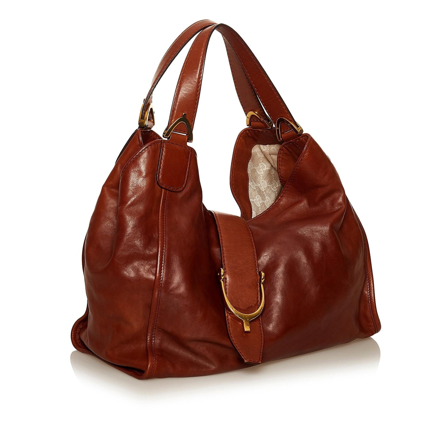 Gucci Stirrup SHG Leather Calf Brown Shoulder Bag