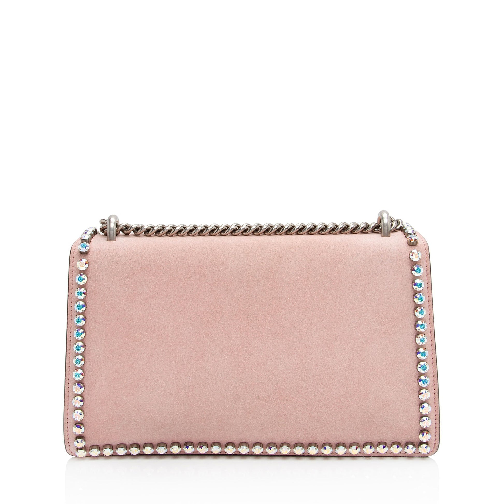 Gucci Crystal Dionysus SHF-hnxJiv Leather Suede Pink Small Shoulder Bag