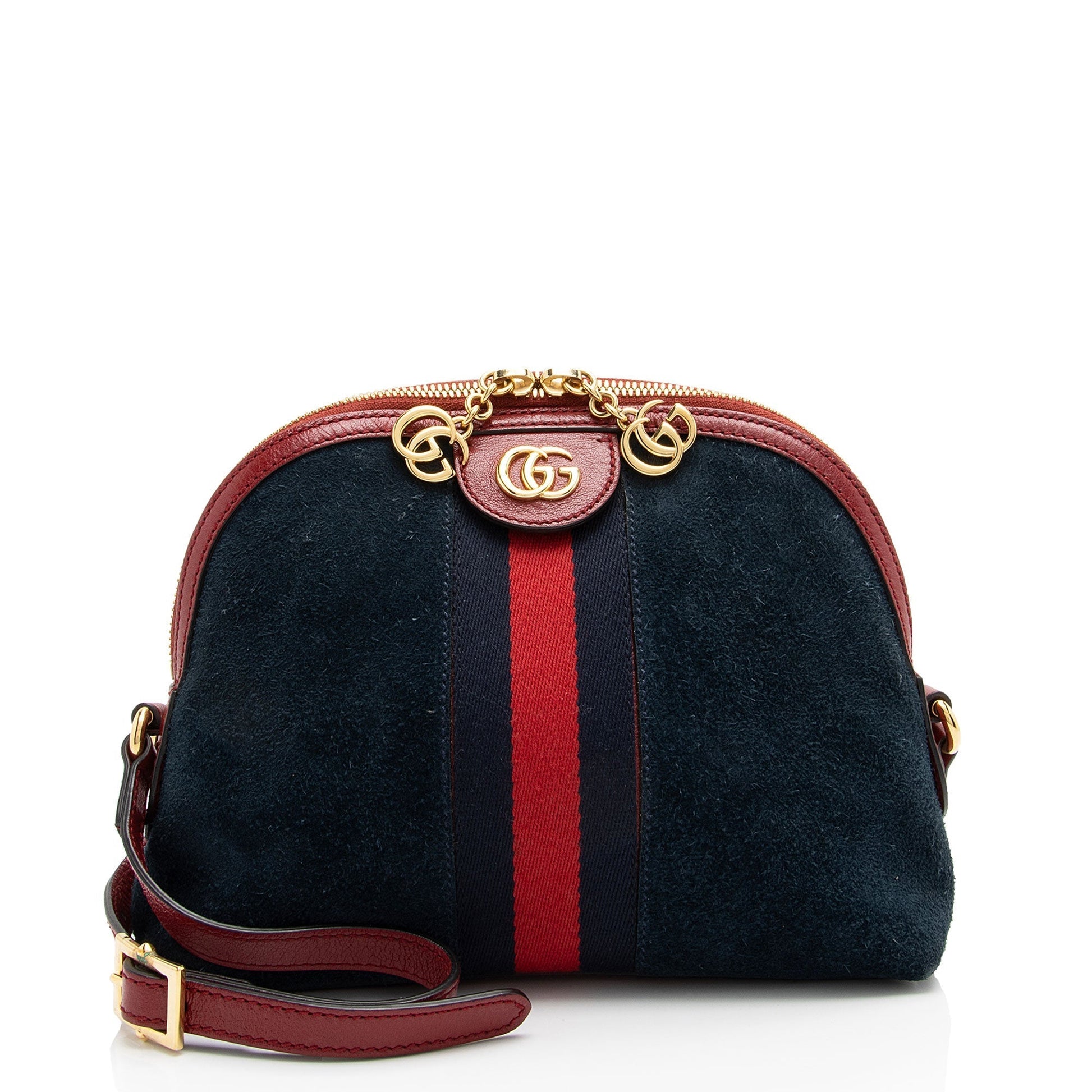 Gucci Ophidia Dome SHF-DKjfM3 Leather Suede Nylon Blue Crossbody Bag