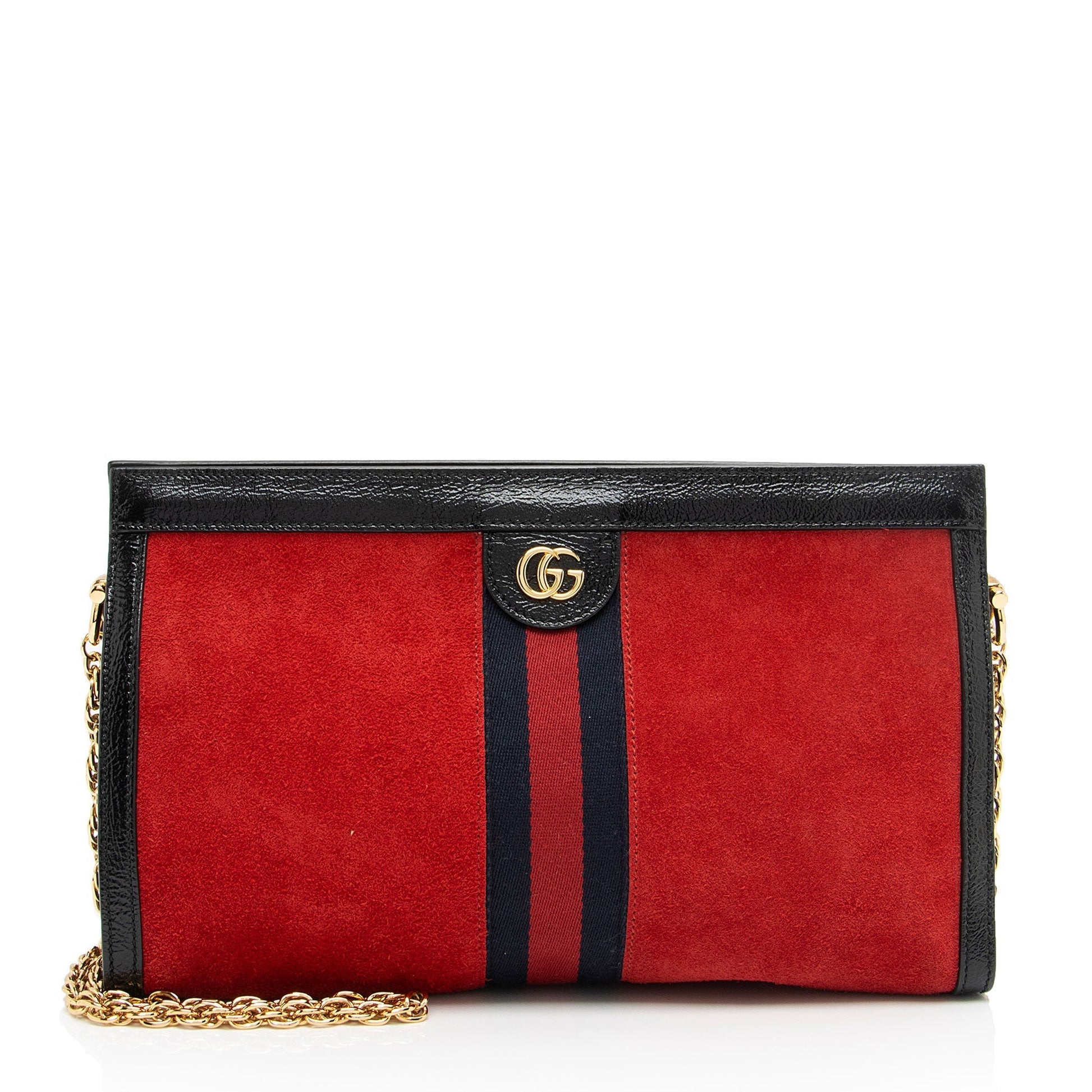 Gucci Ophidia SHF-HxLkSO Leather Suede Nylon Black Shoulder Bag