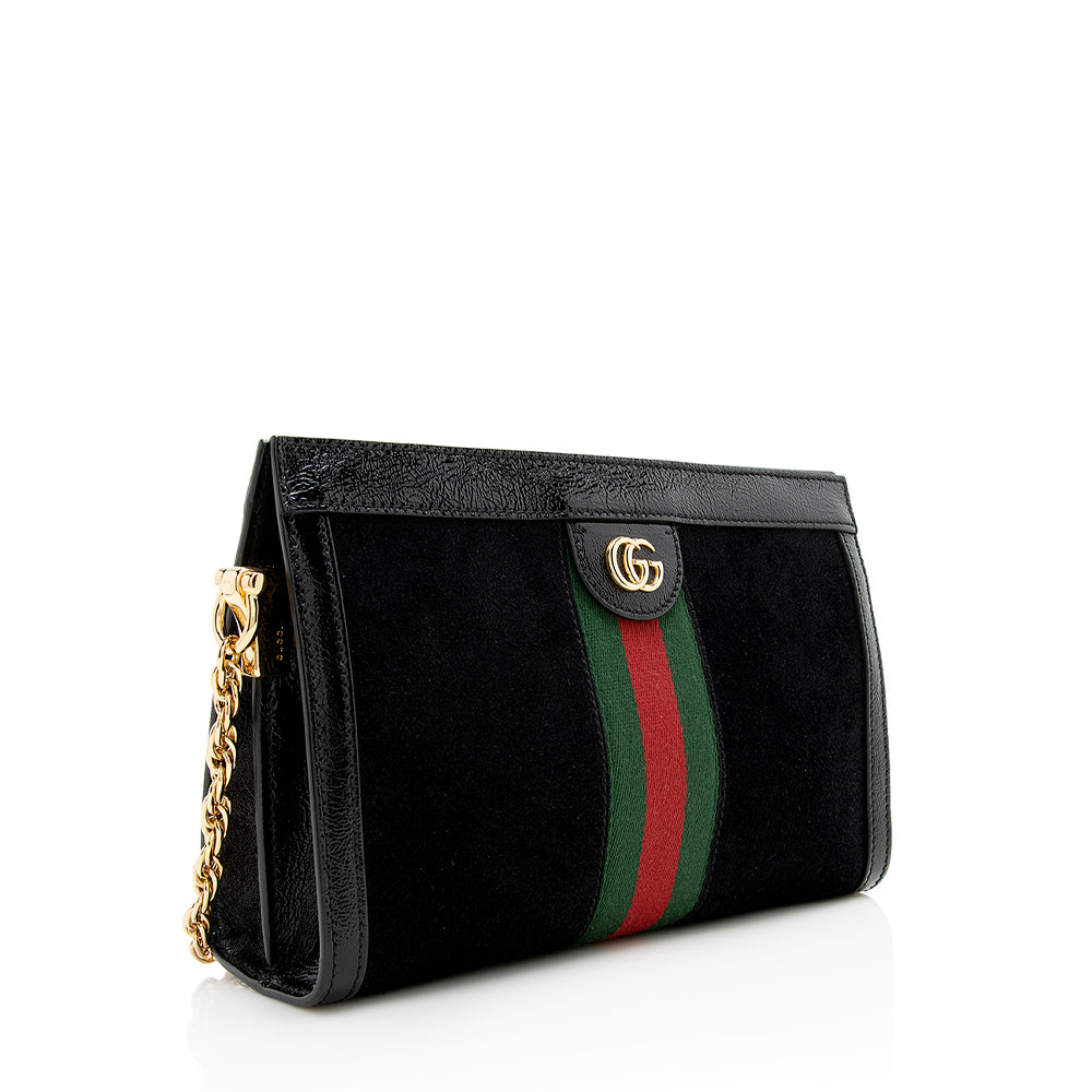 Gucci Ophidia SHF Leather Suede Nylon Black Shoulder Bag