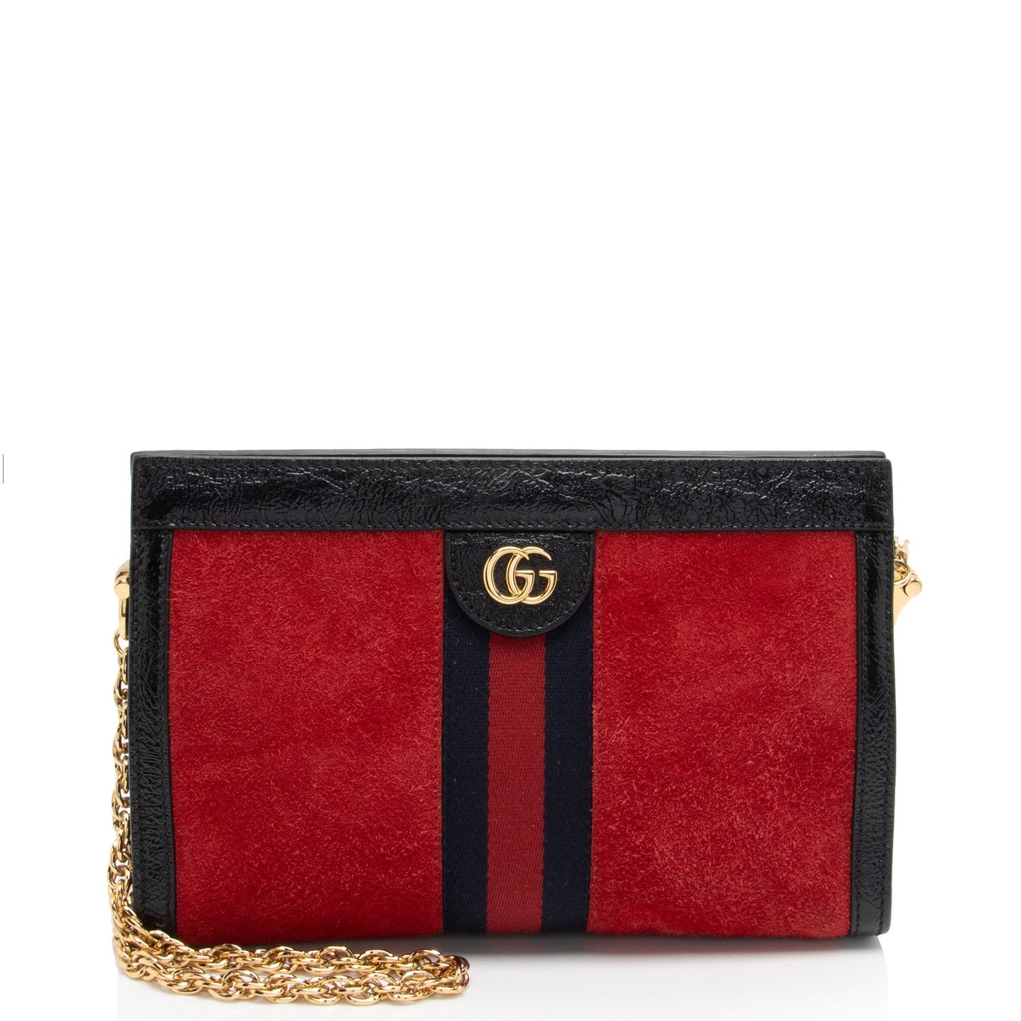 Gucci Ophidia Chain SHF-Pfwf9m Leather Suede Nylon Black Shoulder Bag