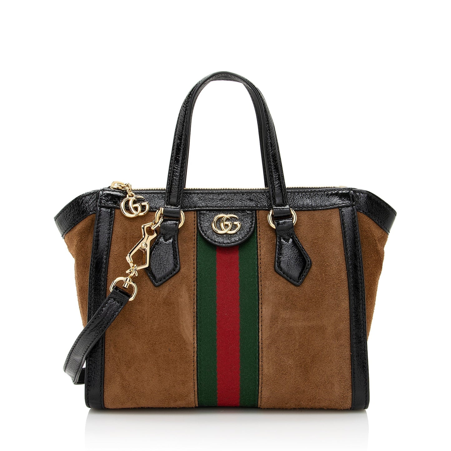 Gucci Ophidia SHF Leather Suede Nylon Patent Tote Bag