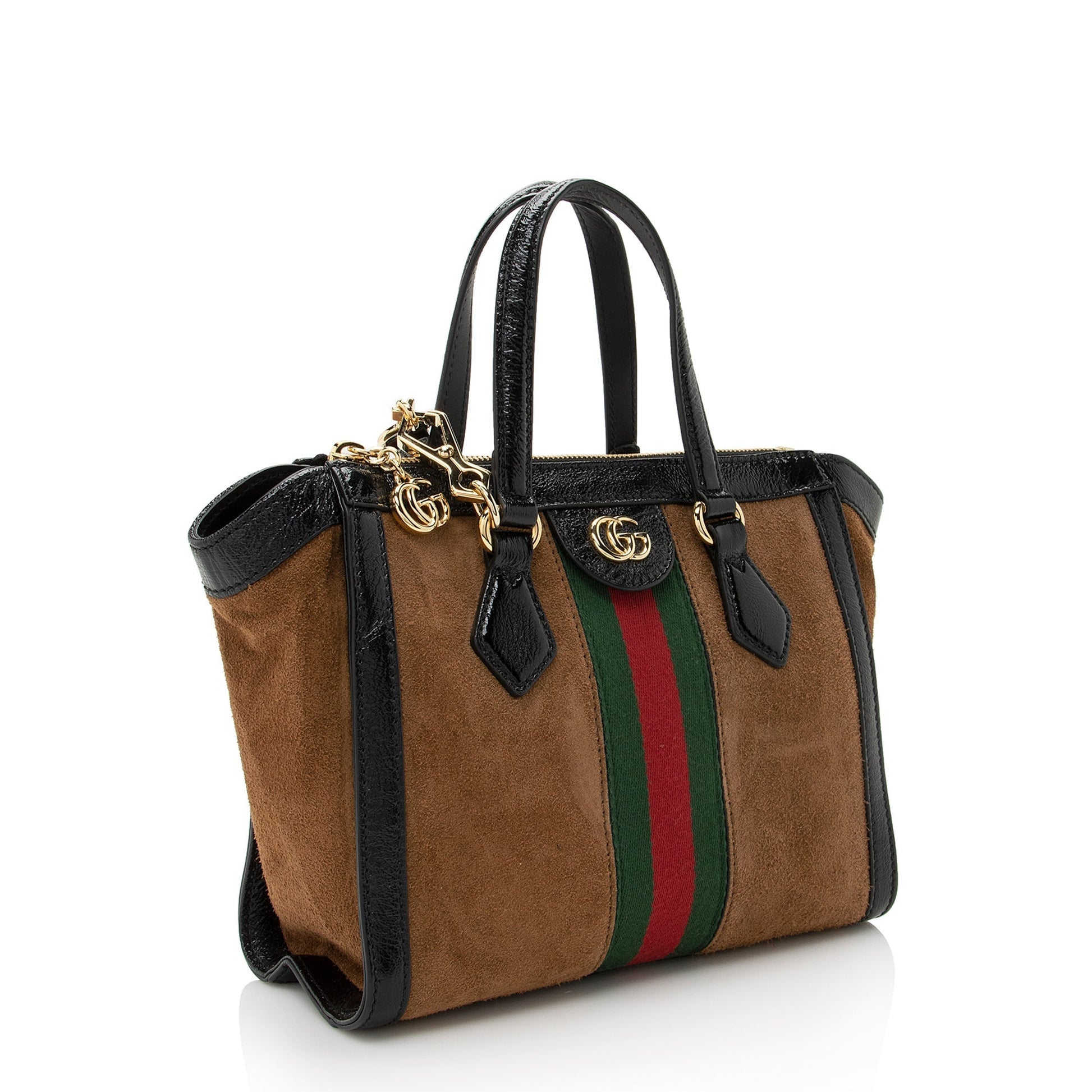 Gucci Ophidia SHF Leather Suede Nylon Patent Tote Bag