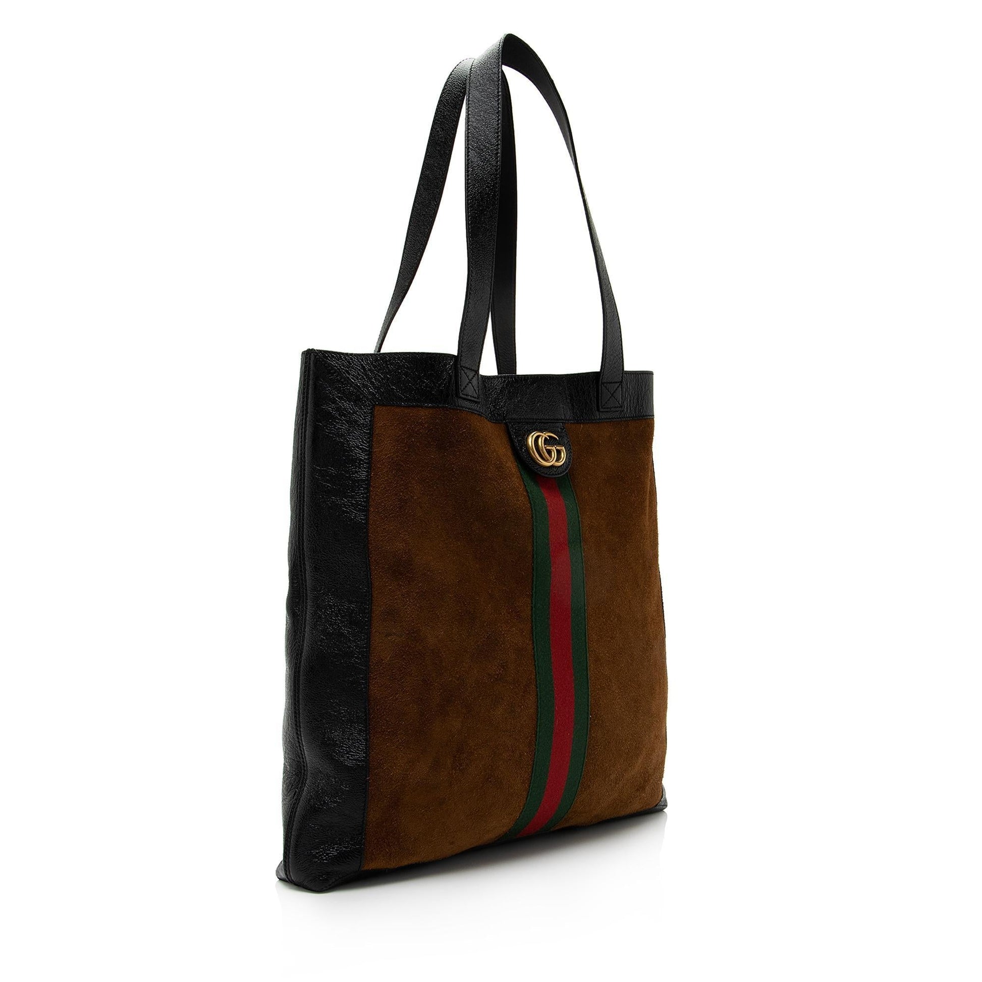 Gucci Ophidia Vertical Shopping SHF-SeZMpK Leather Suede Nylon Black Tote Bag