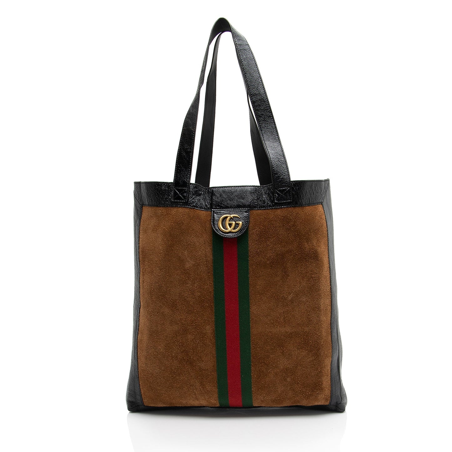 Gucci Ophidia Vertical Shopping SHF-AbSm7x Leather Suede Nylon Black Tote Bag