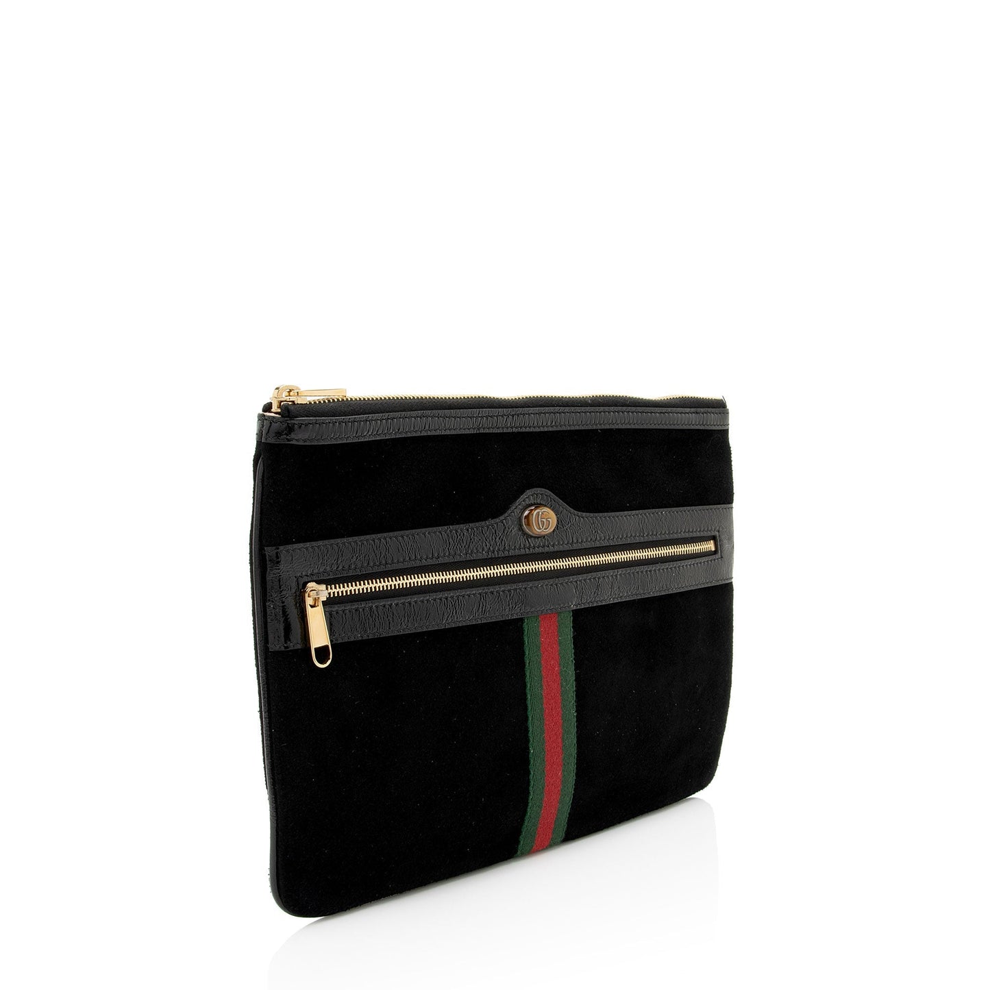 Gucci Ophidia Zip Pouch SHF-6RTERn Leather Suede Nylon Patent Clutch Bag