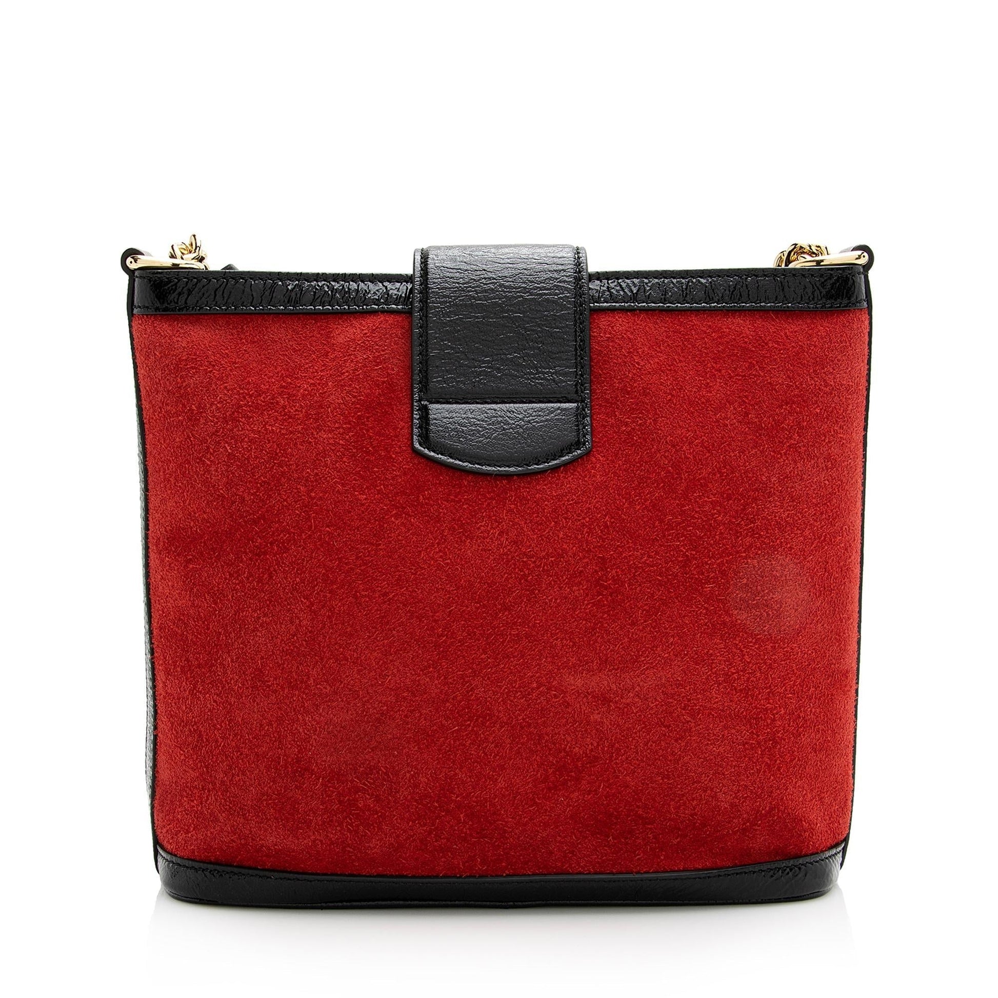 Gucci Dionysus Bucket SHF Leather Suede Patent Black Crossbody Bag