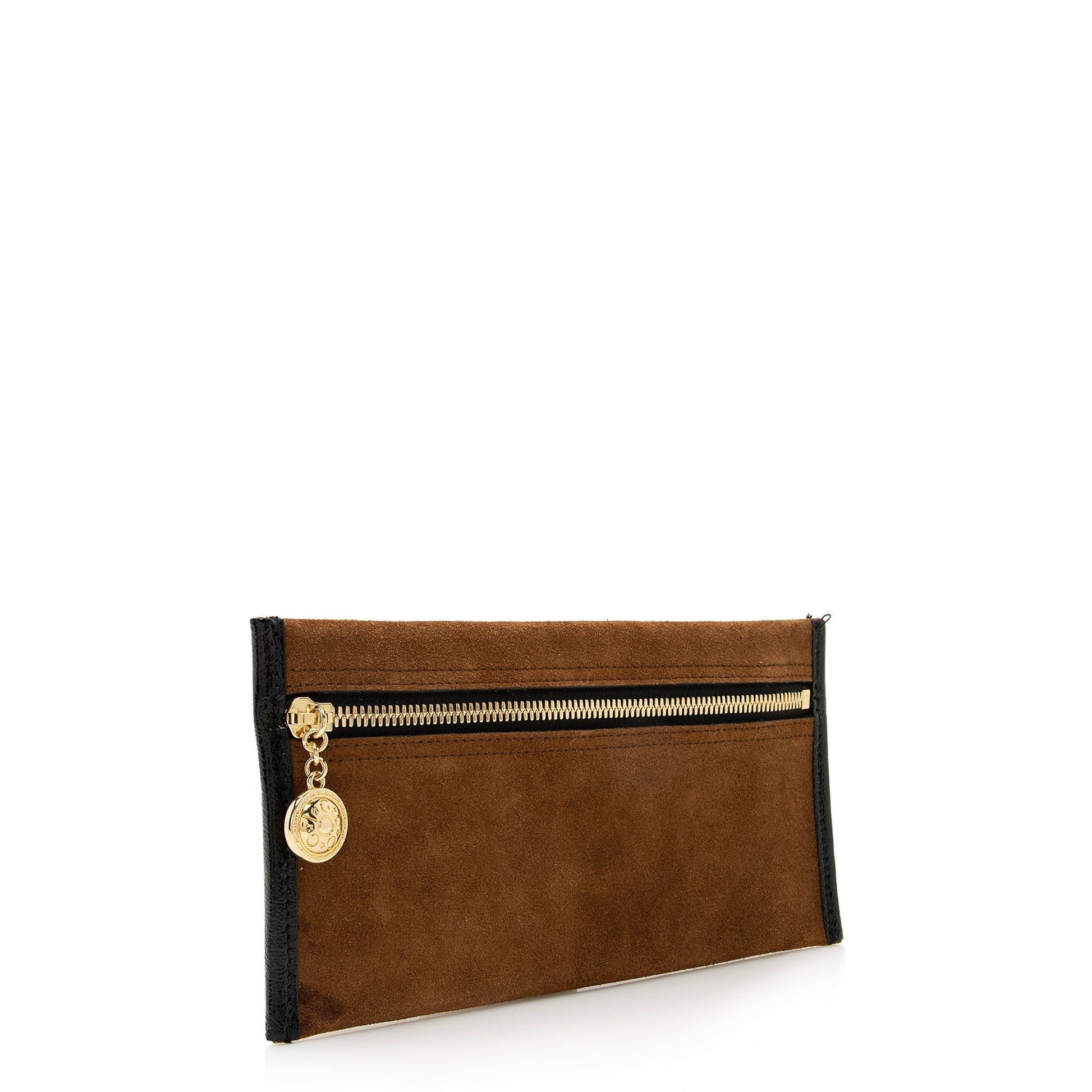 Gucci Pochette SHF Leather Suede Patent Black Clutch Bag