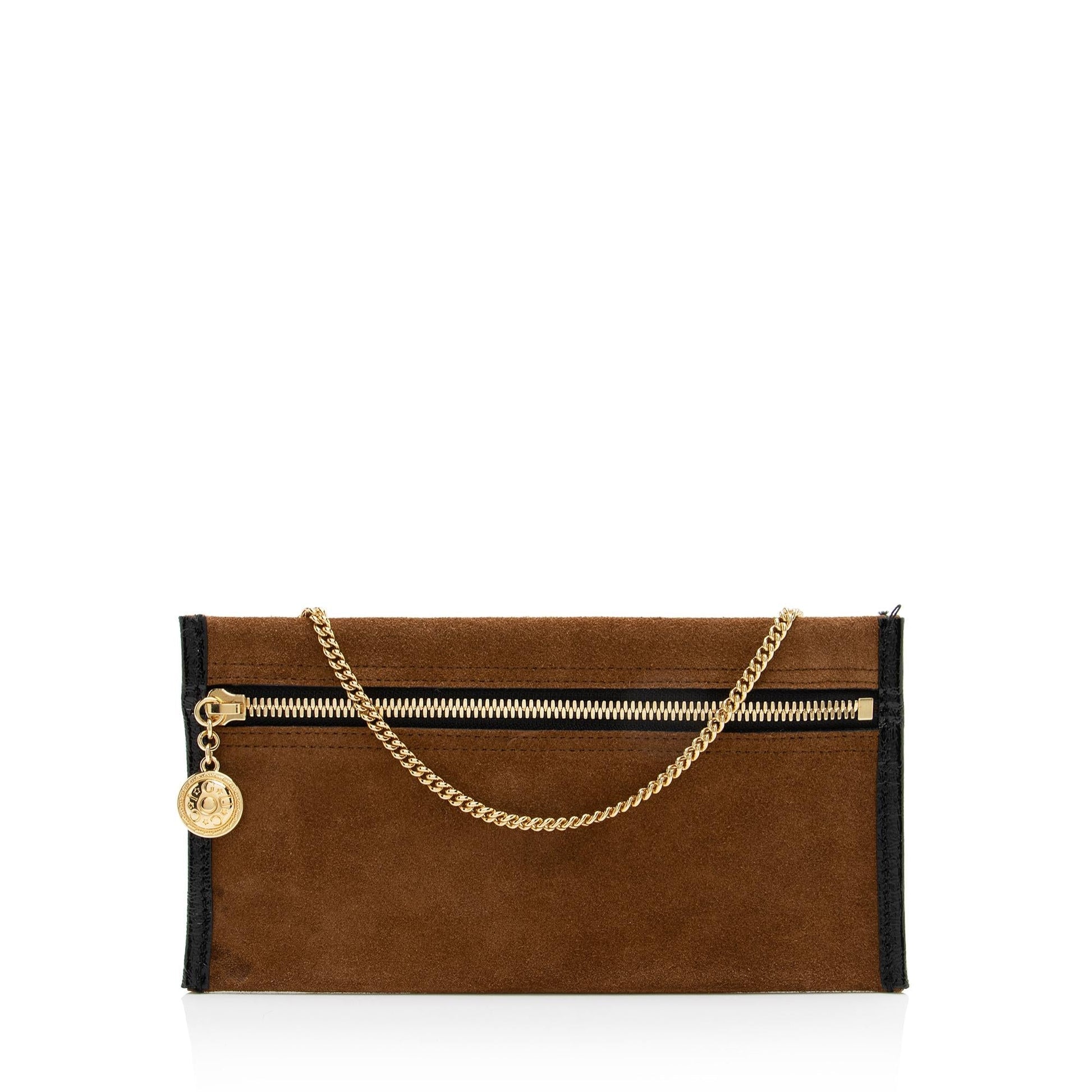 Gucci Pochette SHF Leather Suede Patent Black Clutch Bag Pochette Shf