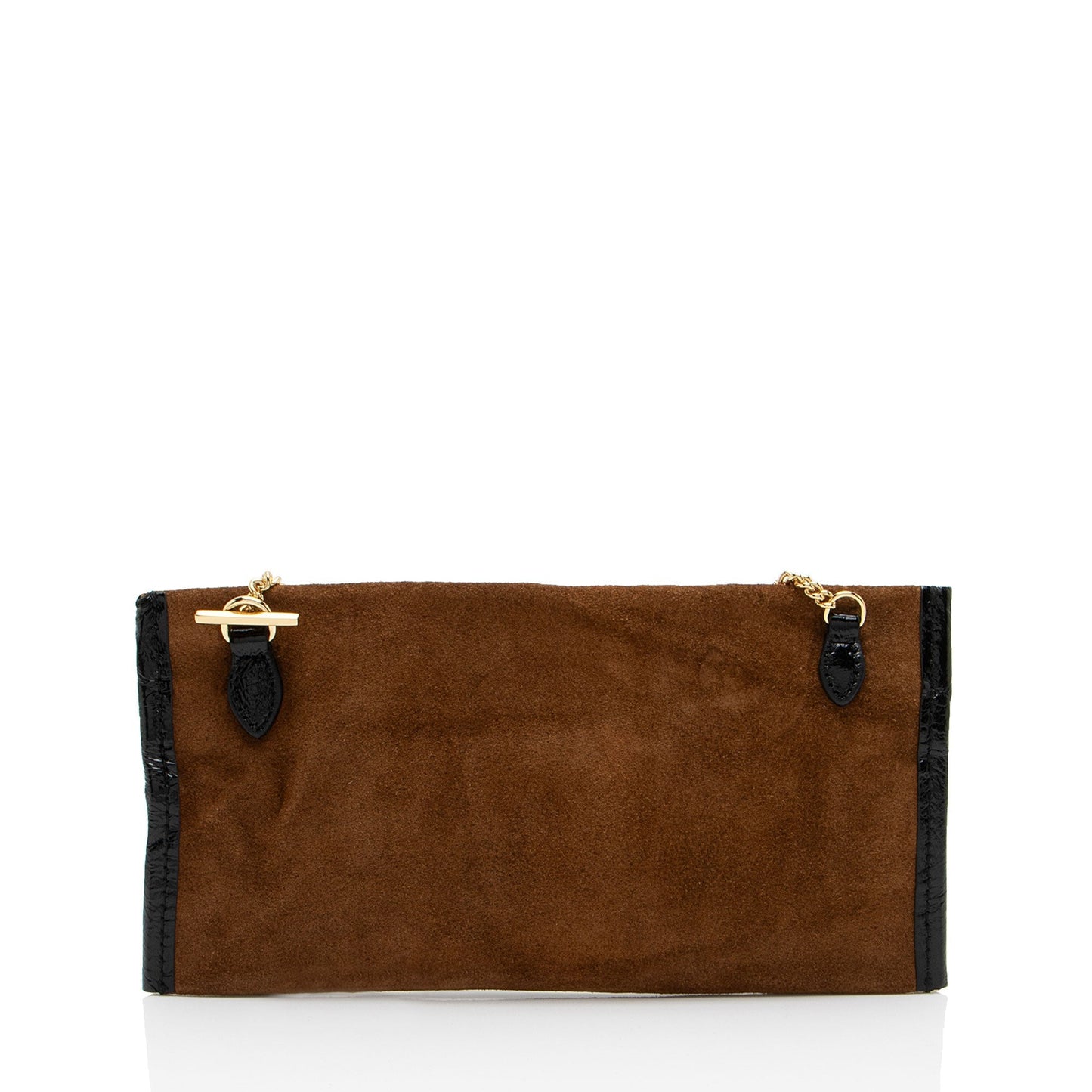 Gucci Pochette SHF-EPOUz5 Leather Suede Patent Black Clutch Bag