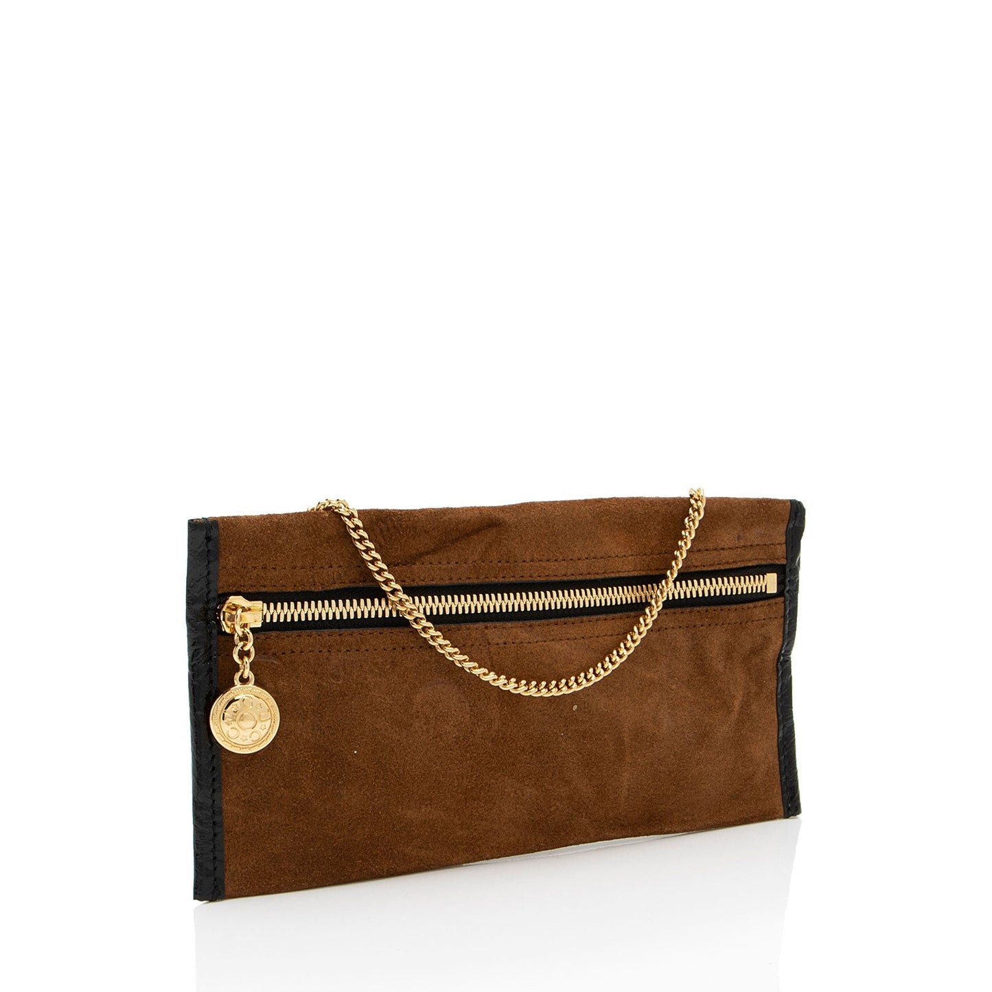 Gucci Pochette SHF-EPOUz5 Leather Suede Patent Black Clutch Bag